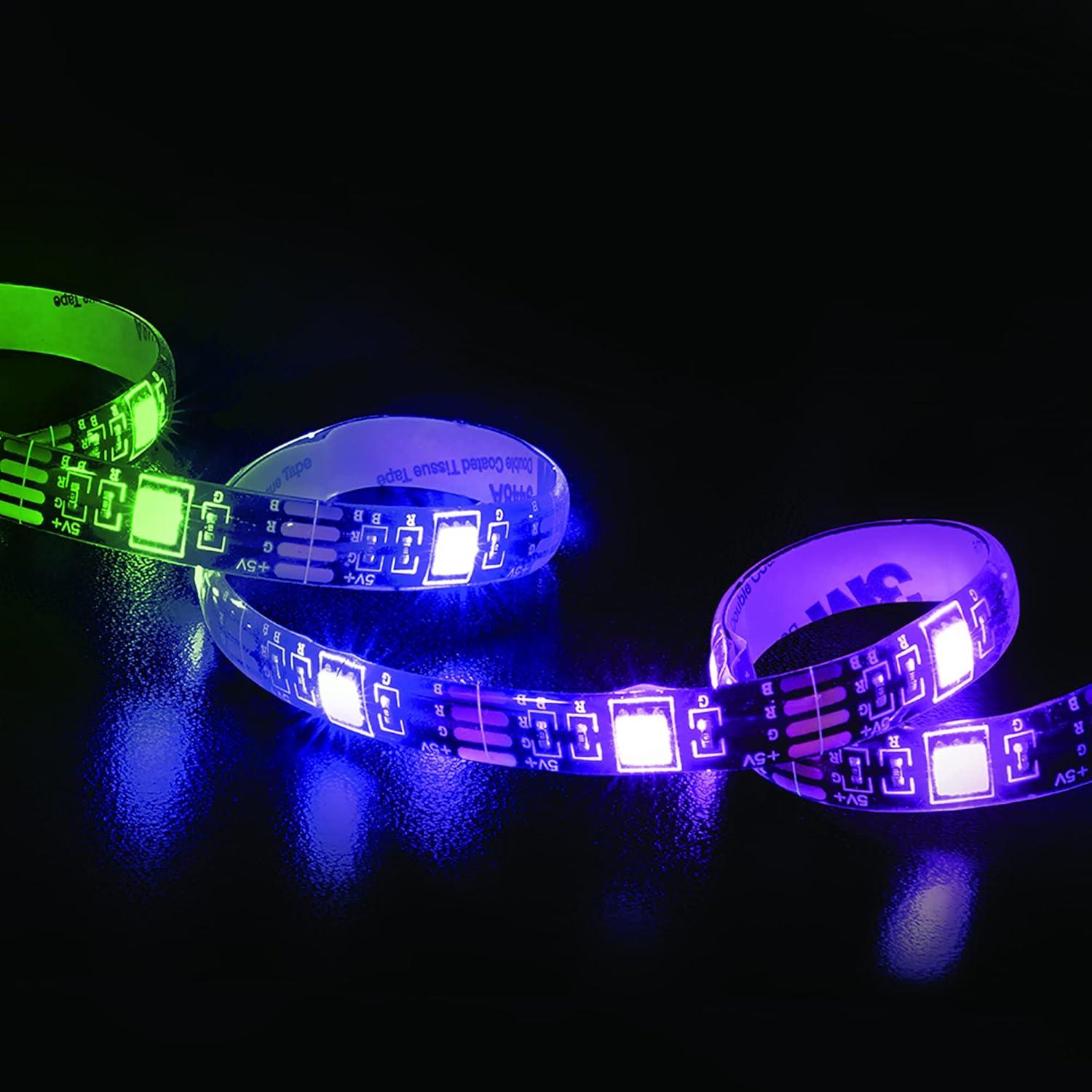 Monster 12ft Multi-Color Sound Reactive LED Light Strip with Remote Control, Indoor