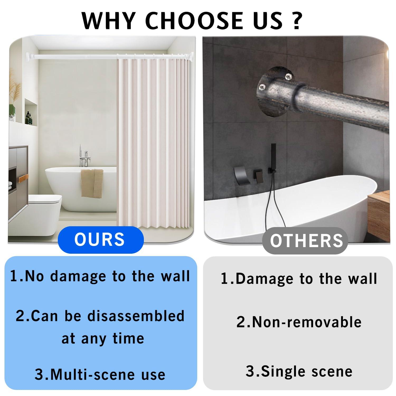 Tromay Heavy Duty Tension Shower Rod