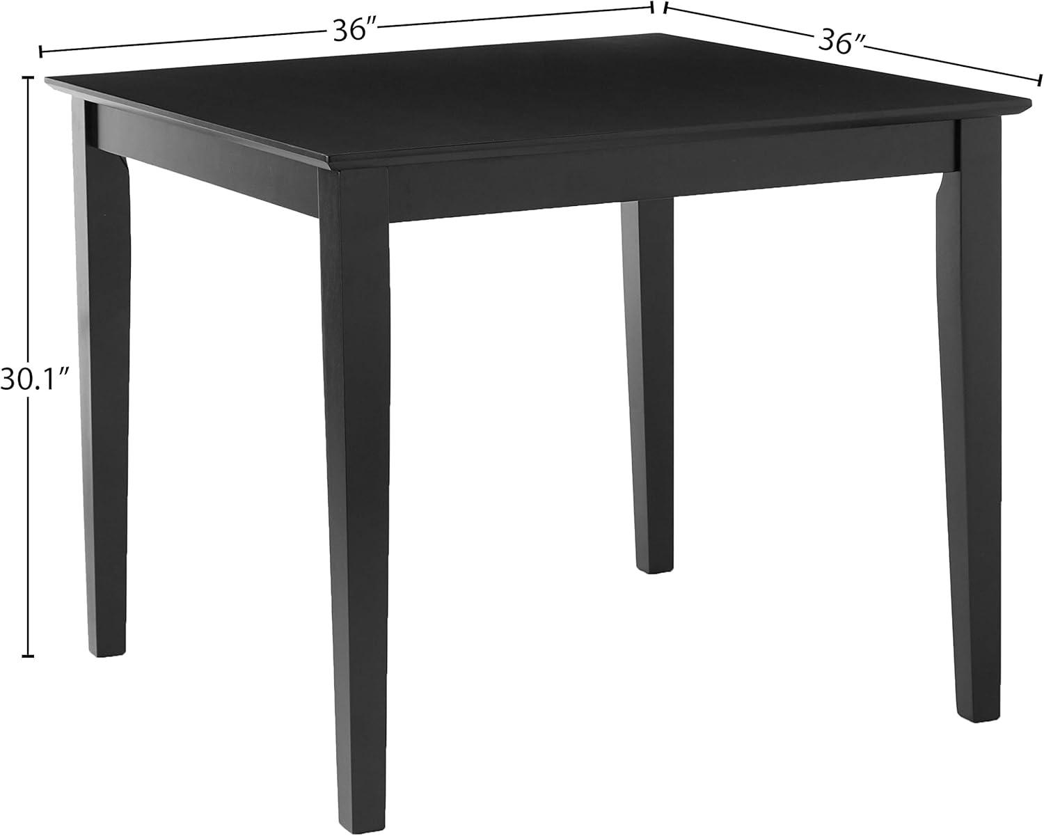 Elegant Transitional Solid Wood Dining Table with Shaker Legs - Black