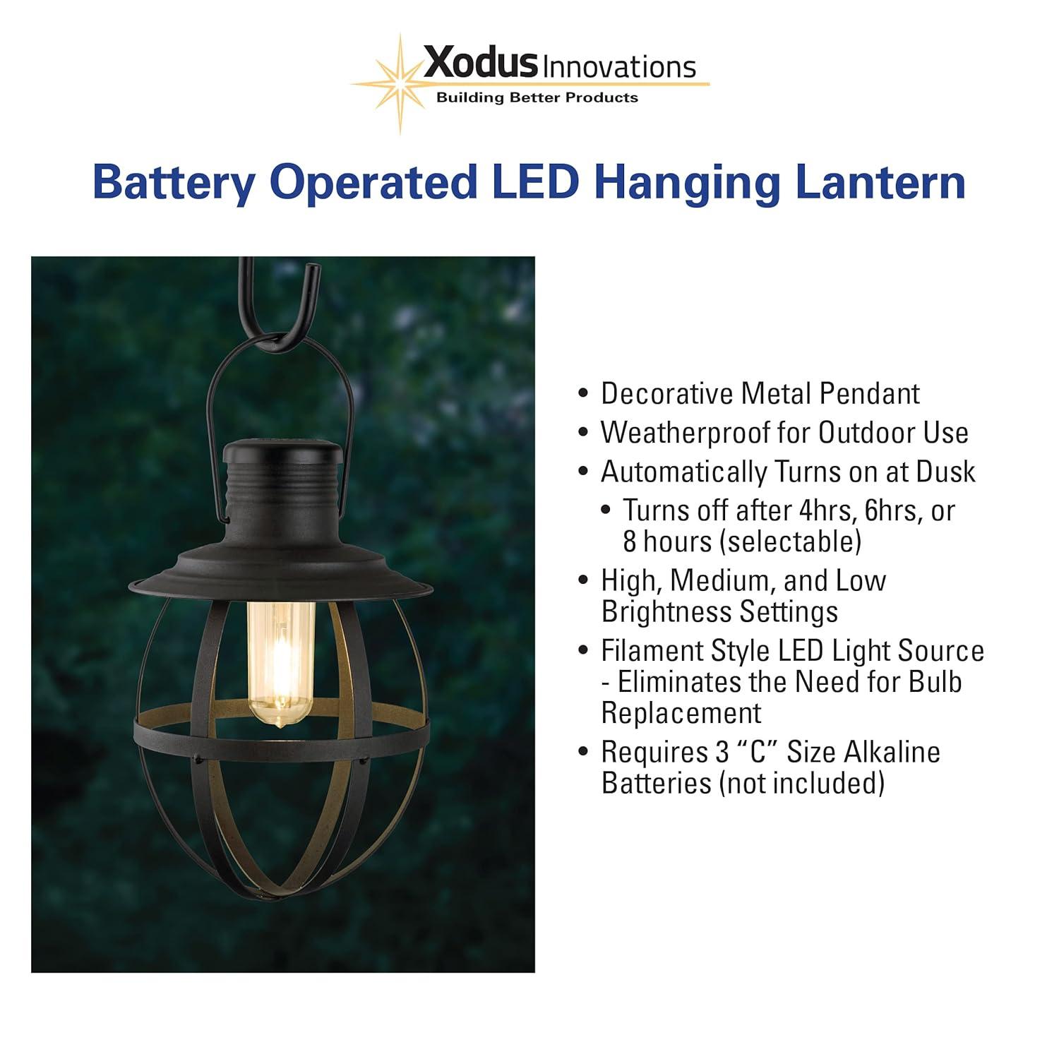Xodus Innovations 12'' Battery Powered Integrated LED Outdoor Lantern