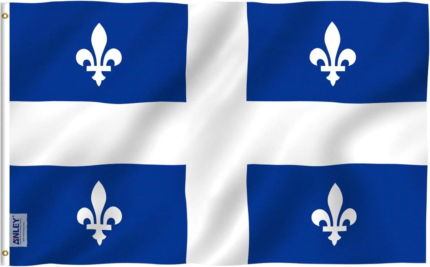 Anley Fly Breeze 3x5 Foot Quebec Flag - Canadian Province of Quebec Flags Polyester