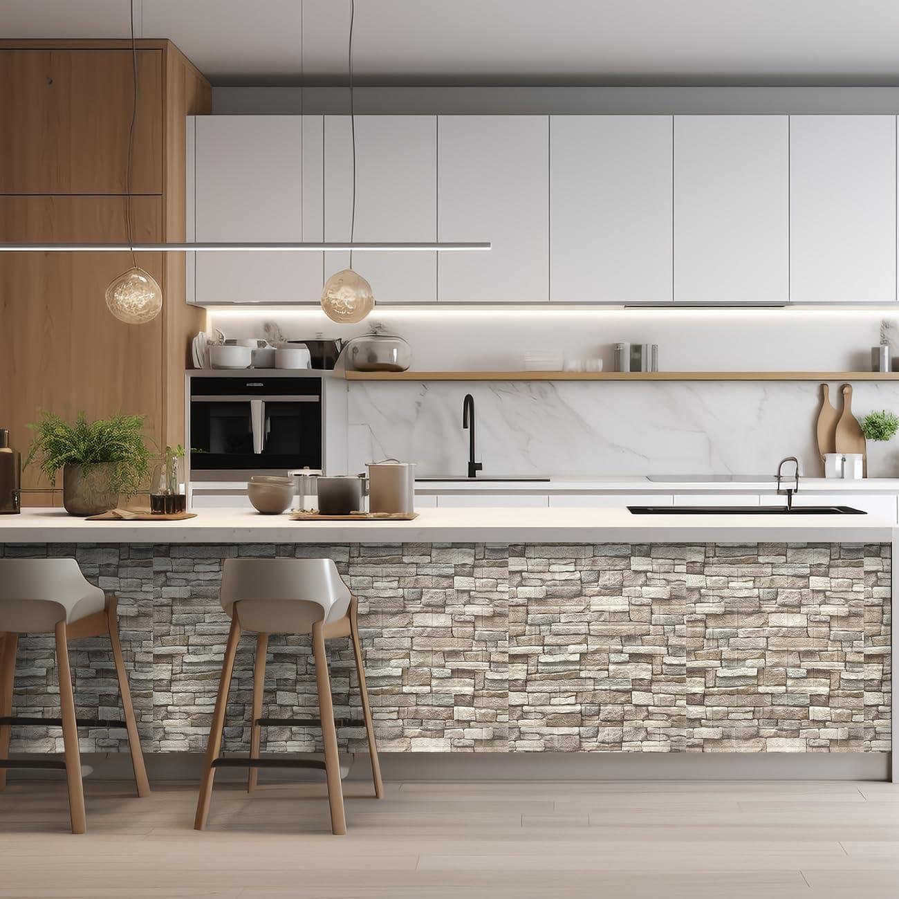 Yutianli 20PSC 3D Wall Panels Peel and Stick Faux Brick Wall Panels Self-Adhesive 3D Brick Wallpaper Foam Stone Wall Panel