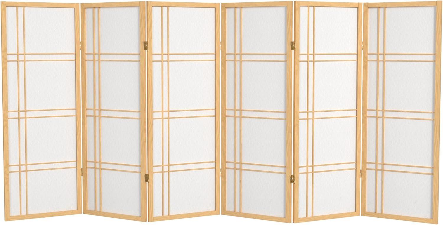 4 ft. Tall Shoji Privacy Screen w Strong Shade (6 Panels / Natural)