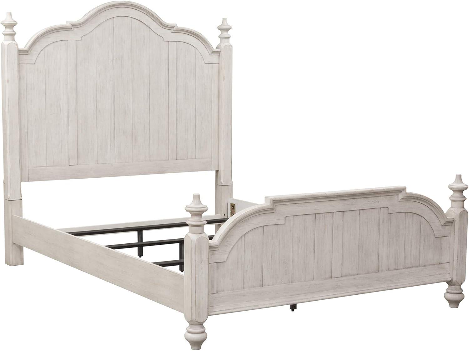 Farmhouse Reimagined White Queen Poster Bed