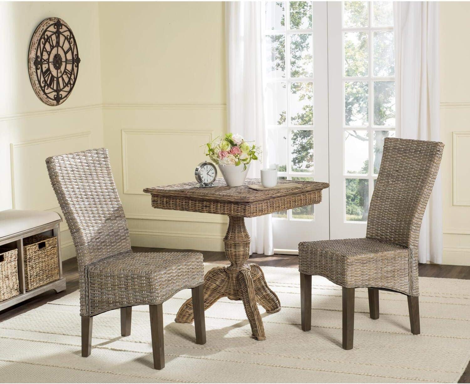 Ozias 19"H Wicker Dining Chair (Set of 2)  - Safavieh