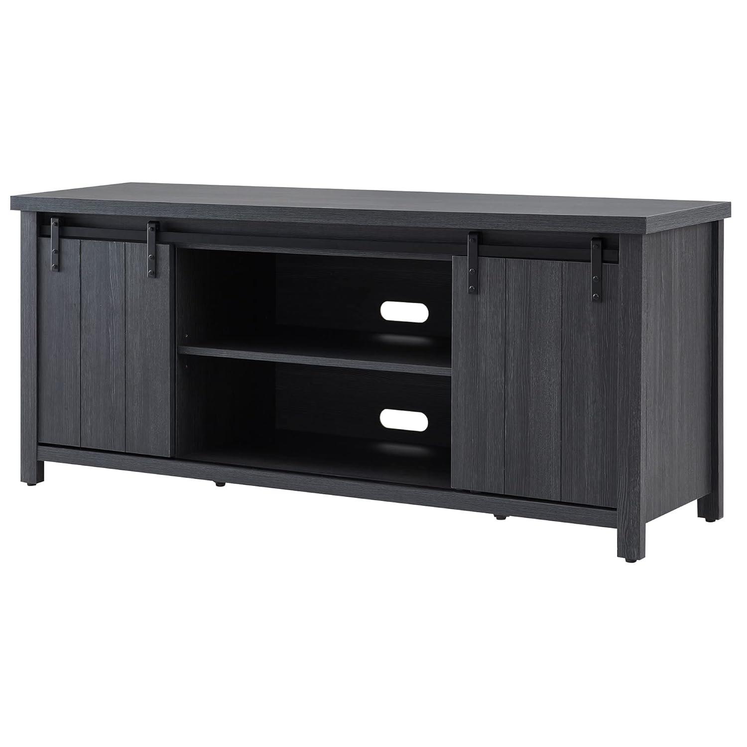 Evelyn&Zoe Deacon Rectangular TV Stand for TV's up to 65", Charcoal Gray