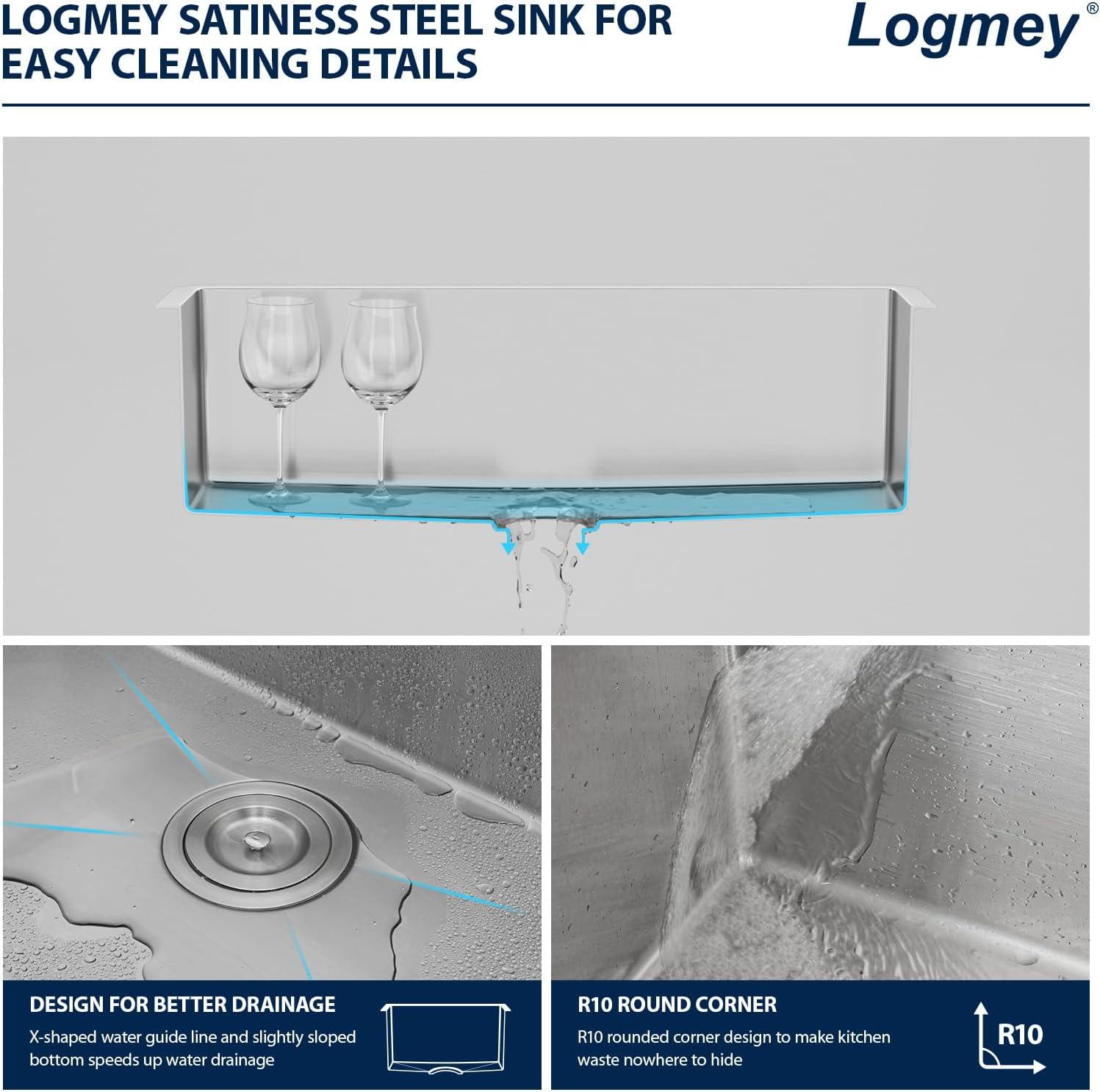 Sarlai 28'' L x 18" W Undermount Single Bowl Stainless Steel Kitchen Sink with Sink Grid and Basket Strainer SU2818R