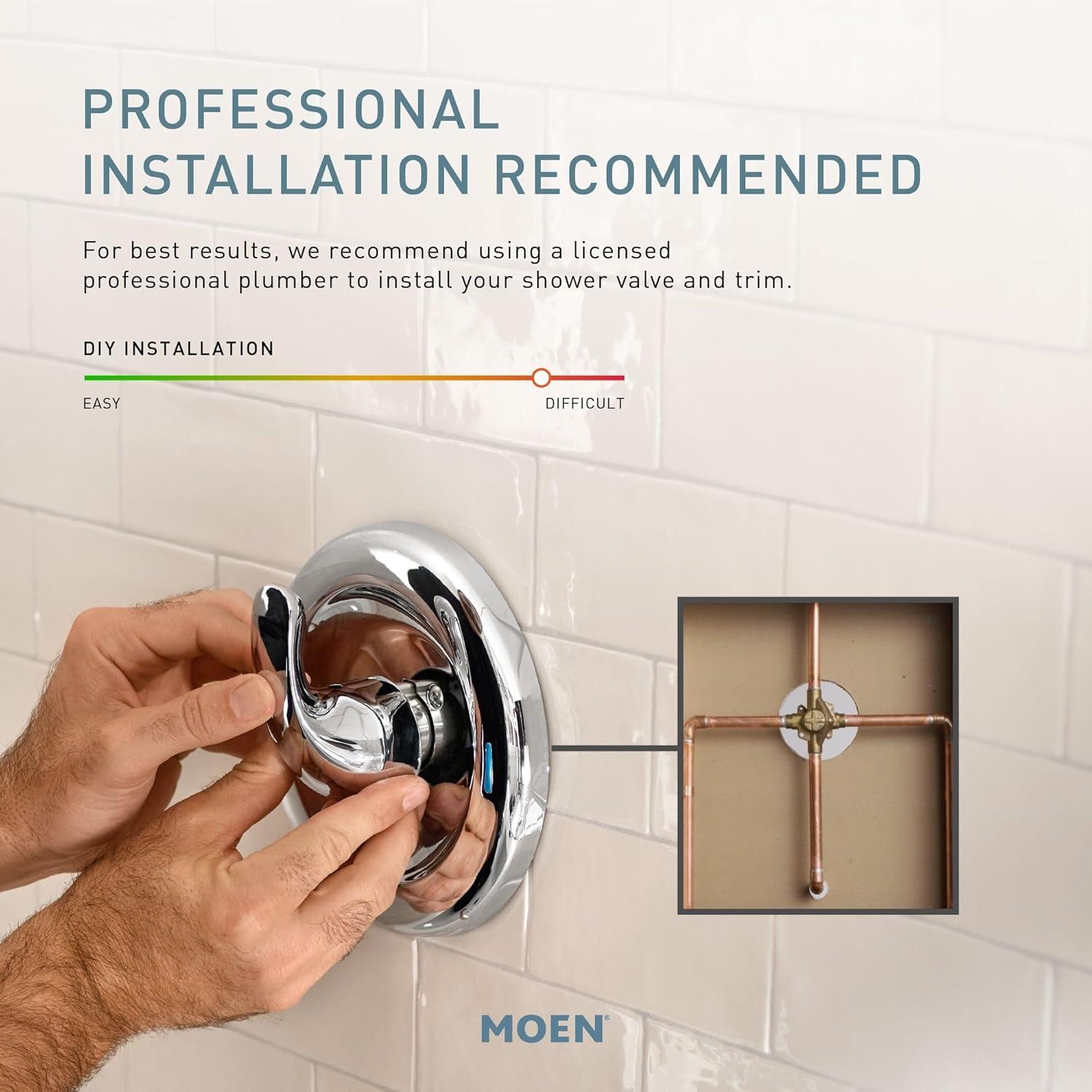 Moen Engage Magnetix Chrome Multi-Function Handshower and Rainfall Shower Head Trim Combo with Shower Handle, Tub Spout, Metal Hose, and Valve, 82304