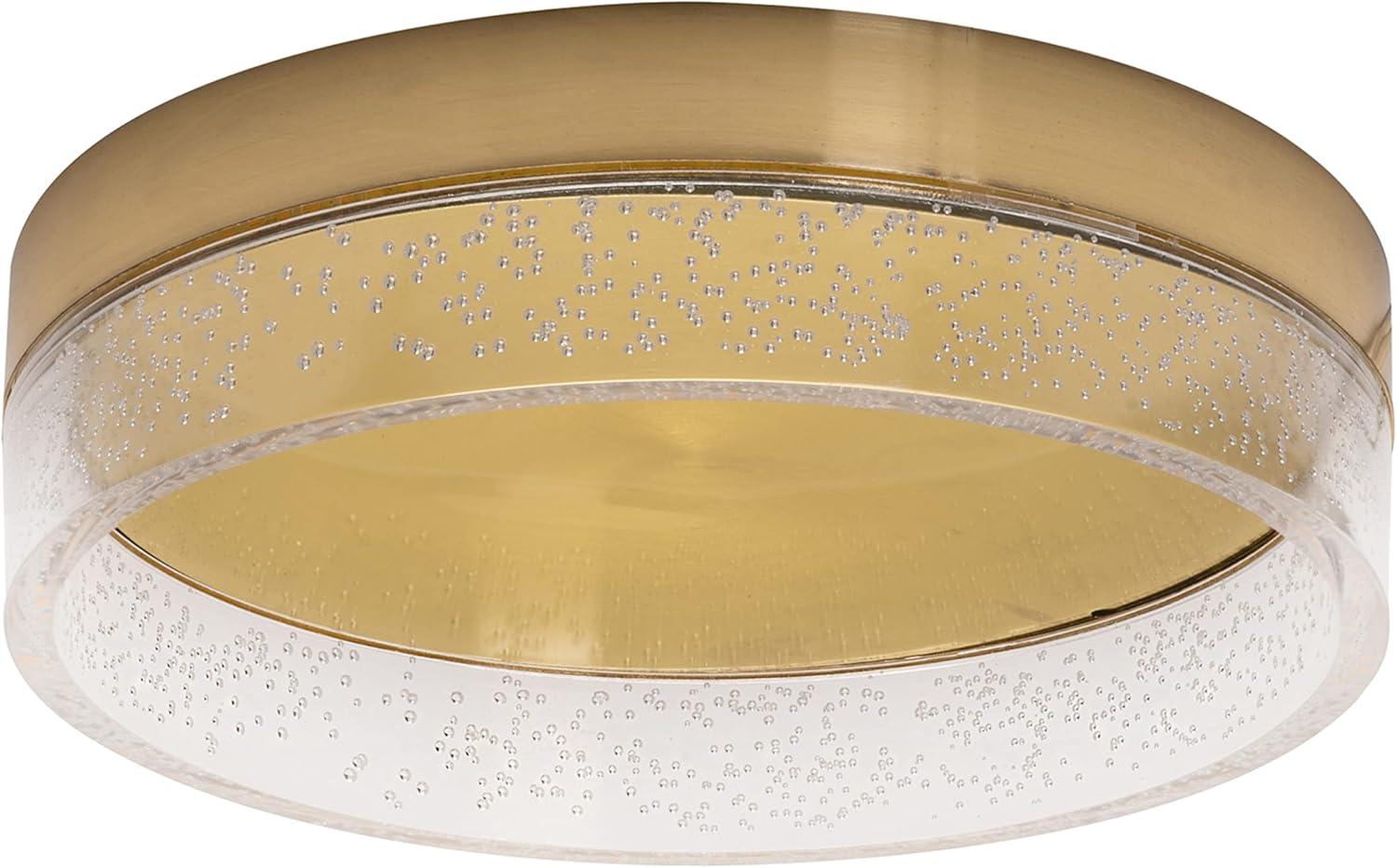Satin Brass 11.81'' Square LED Flush Mount for Indoor/Outdoor