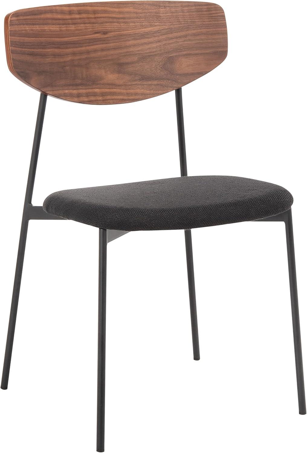 SAFAVIEH Ryker Modern Dining Chair, Walnut/Black, Set of 2 (20 in. W x 18.8 in. D x 32.5 in. H)