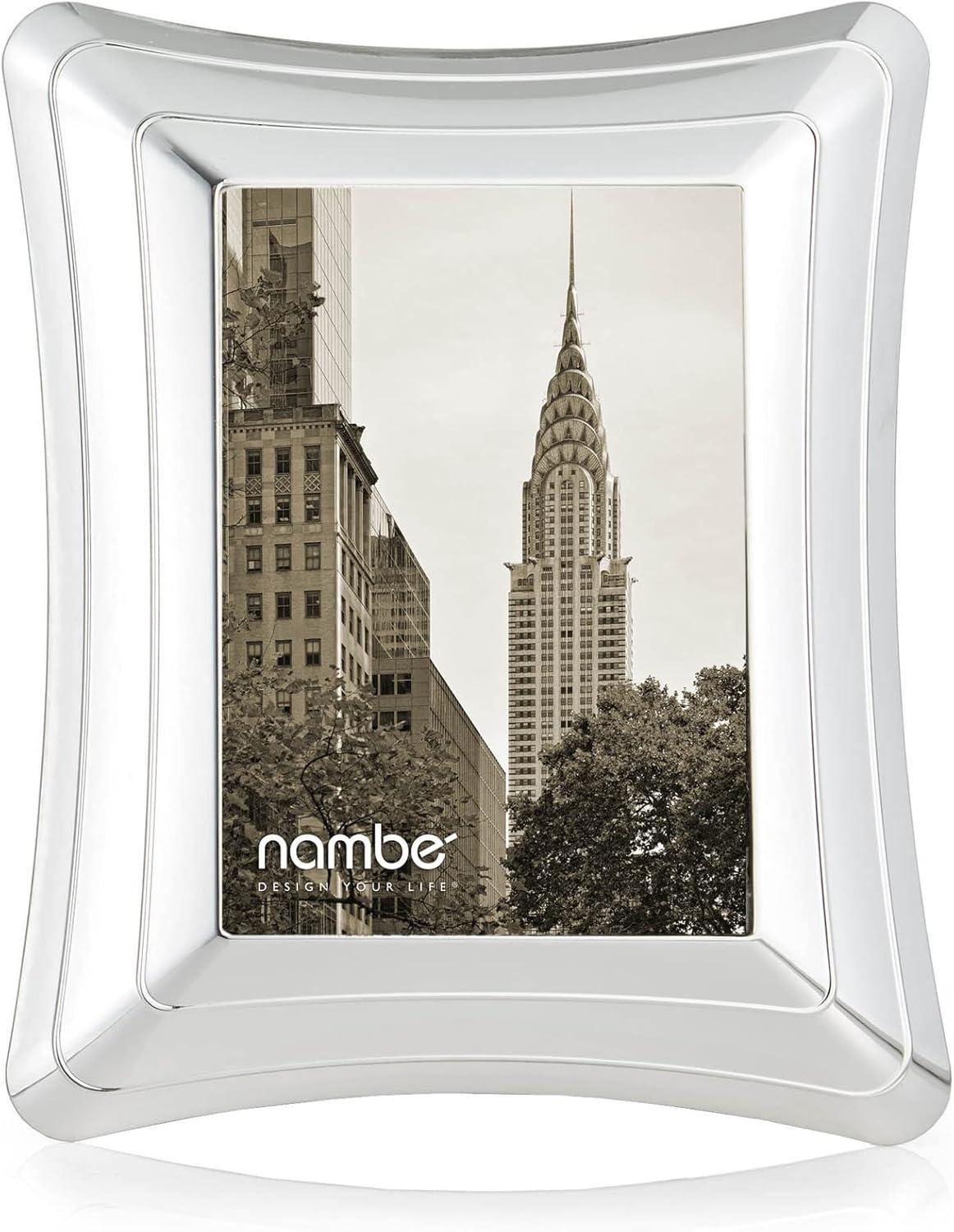 Nambe Portal Picture Frame Holds One 5 x 7 Photo - Silver