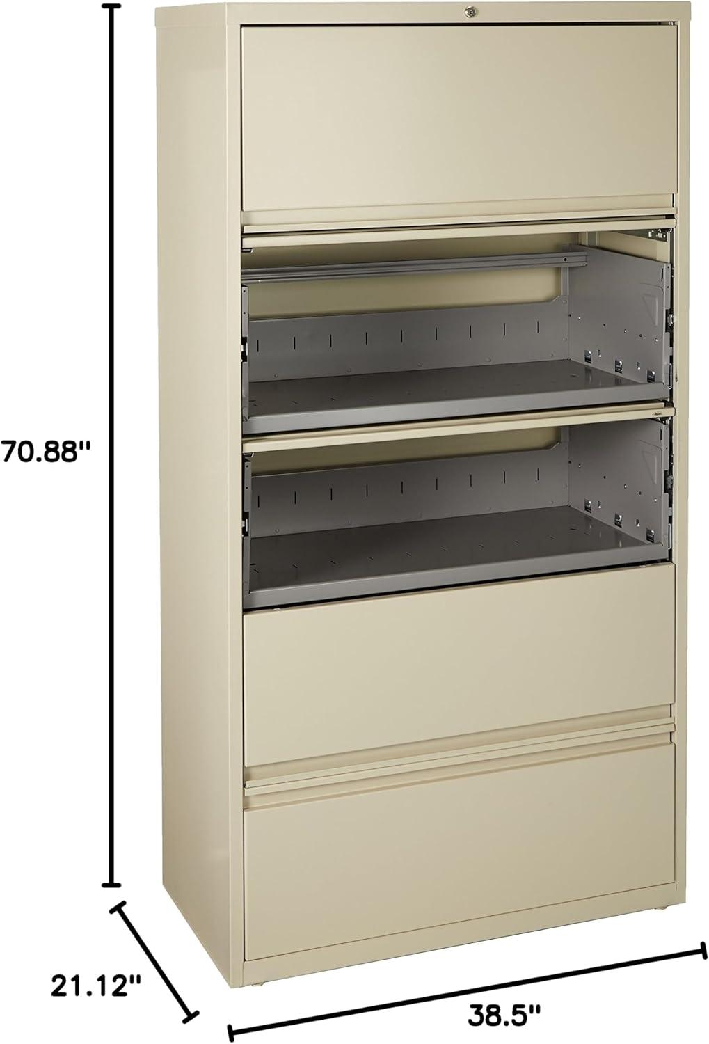 Putty 5-Drawer Lockable Steel Lateral Filing Cabinet