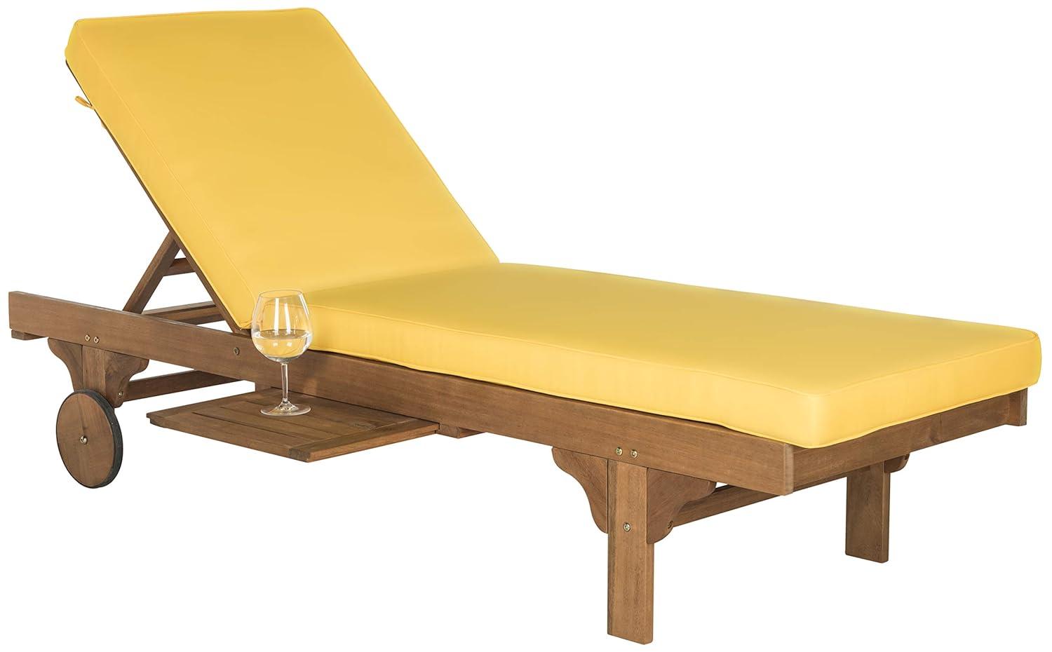 Newport Lounge Chair - Outdoor - PAT7022 - Natural/Yellow -Safavieh
