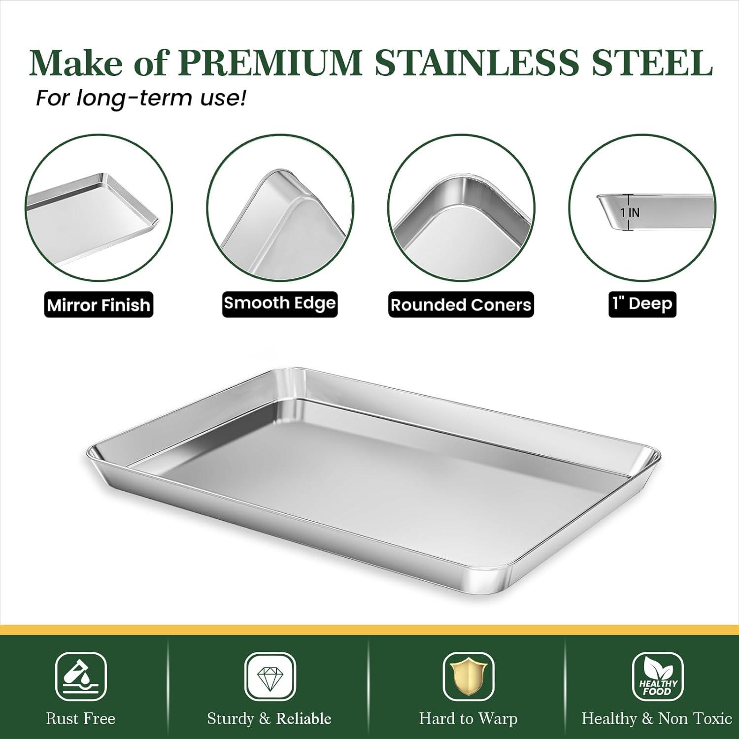 Stainless Steel Baking Sheet and Cooling Rack Set with Aluminum