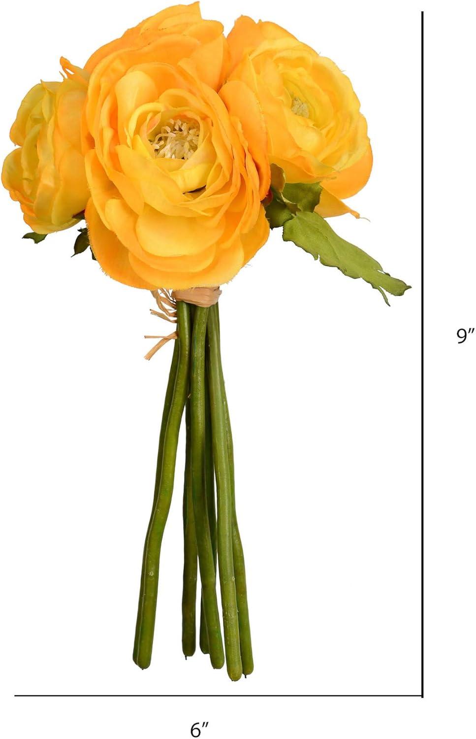 Vickerman 9" Artificial Mini Yellow Ranunculus Spray. Includes 3 sprays per pack.