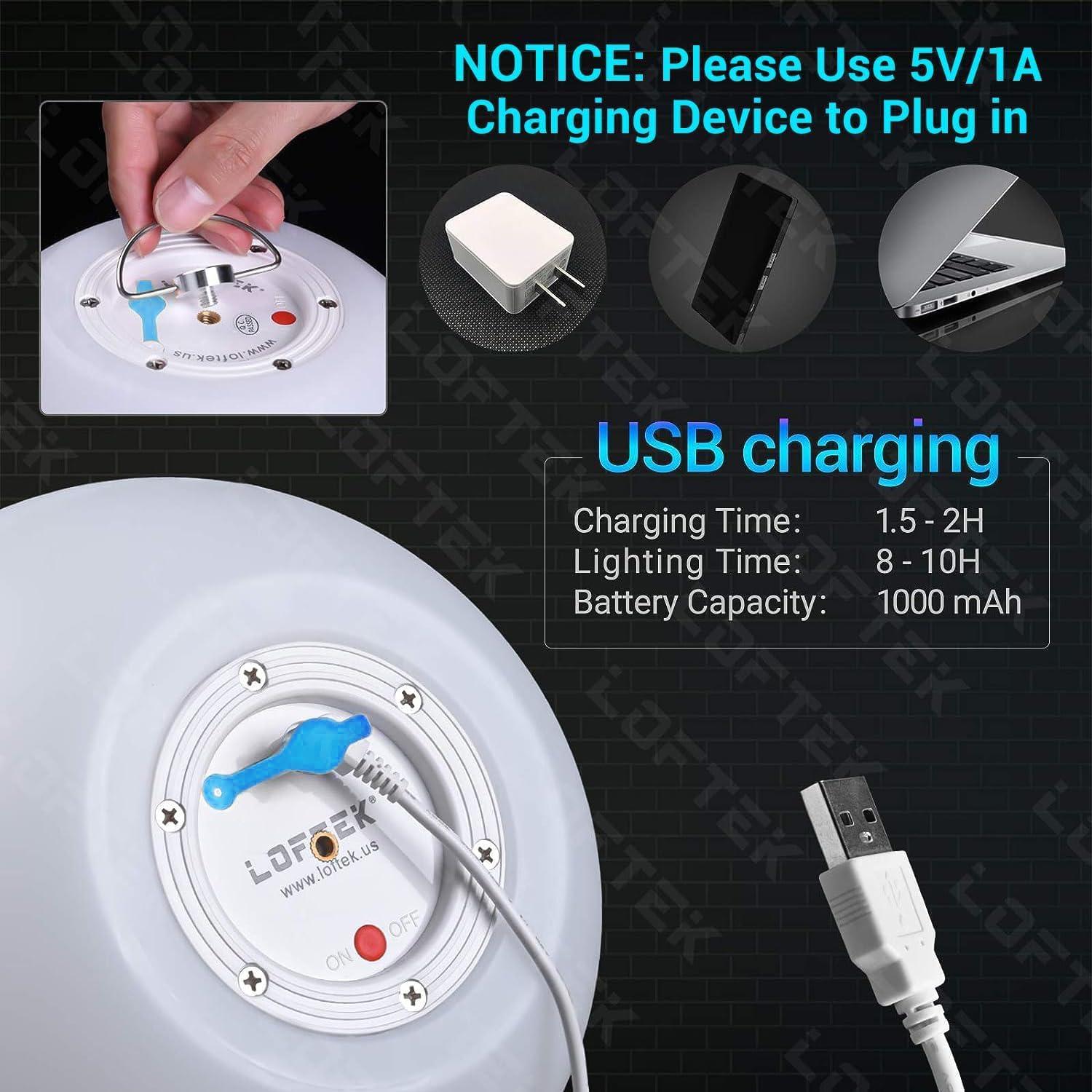 LOFTEK 8-inch LED Night Light Ball: 16 RGB Colors and Dimmable Globe Light with Remote, Upgraded Folding Handle, Seamless Matte Housing, Rechargeable IP65 Floating Pool Light, for Nursery or Decor