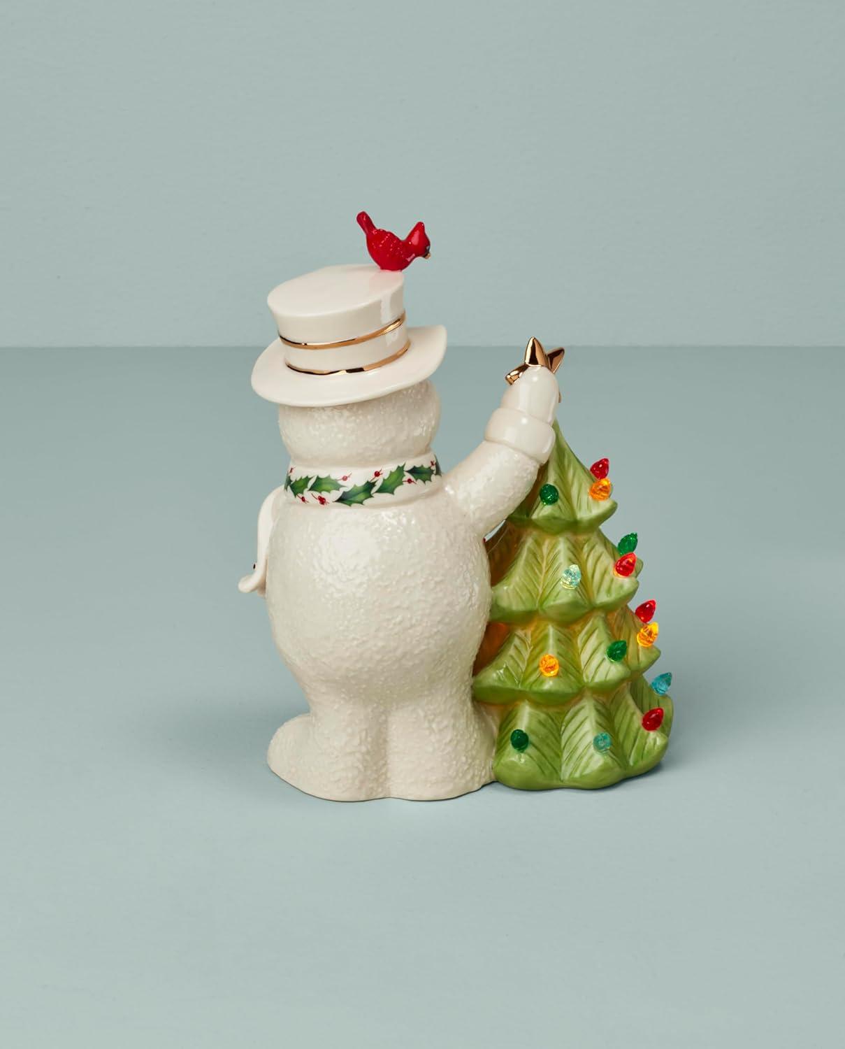 LENOX HOLIDAY Happy Holly Days Snowman Lit Figurine