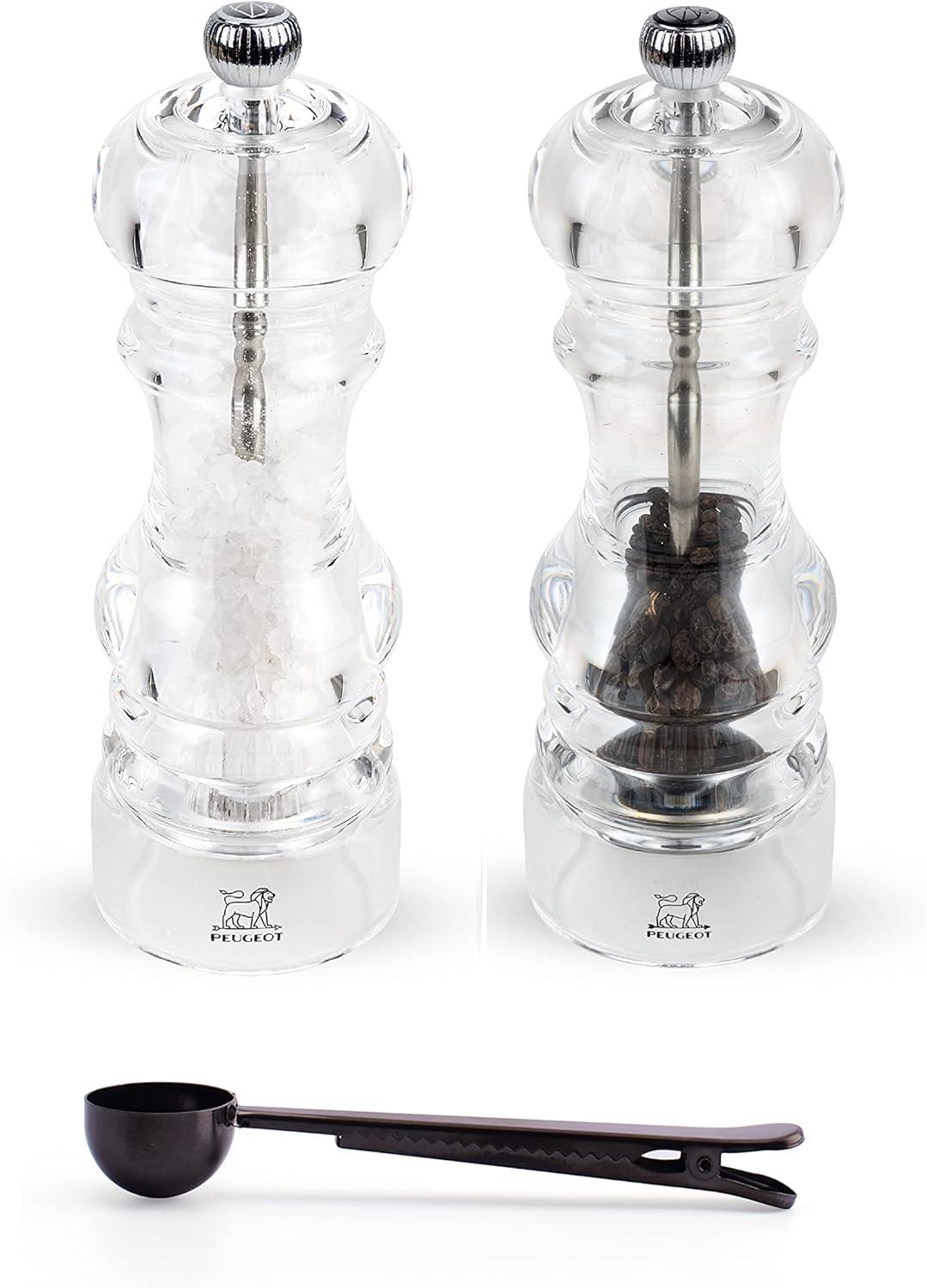 Clear Acrylic Electric Salt and Pepper Mill Set