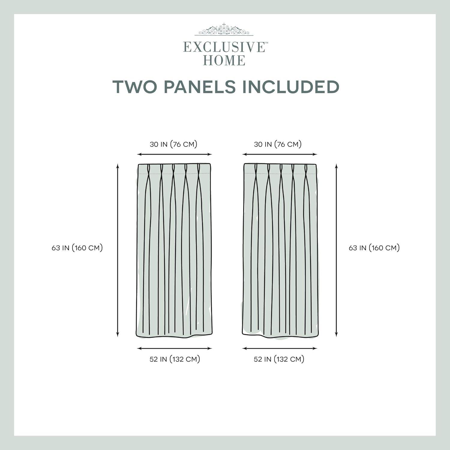 Exclusive Home Sateen Pinch Pleat Woven Blackout Back Tab Window Curtain Panel Pair