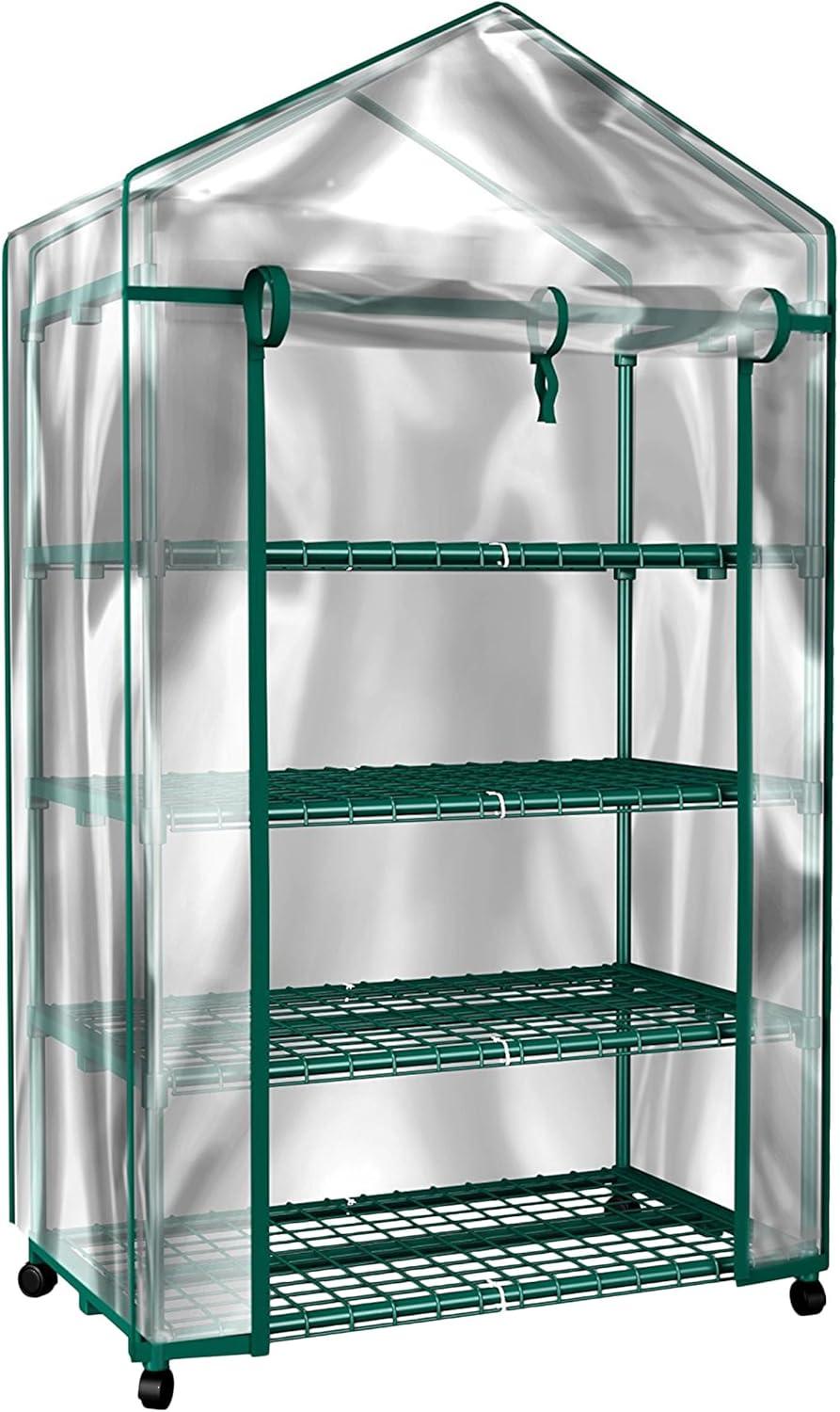 Mini Greenhouse ? 4-Tier Portable Green House with Locking Wheels for Indoor or Outdoor Use ? Gardening in Any Season by Home-Complete