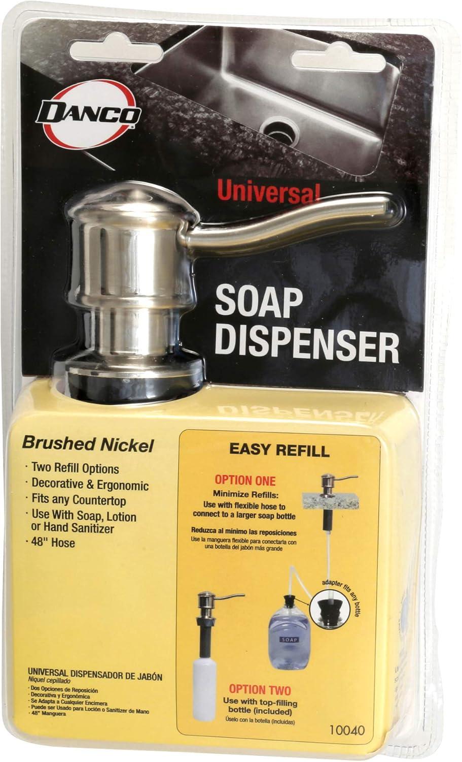 Brushed Nickel Curved Nozzle Soap Dispenser with Hose