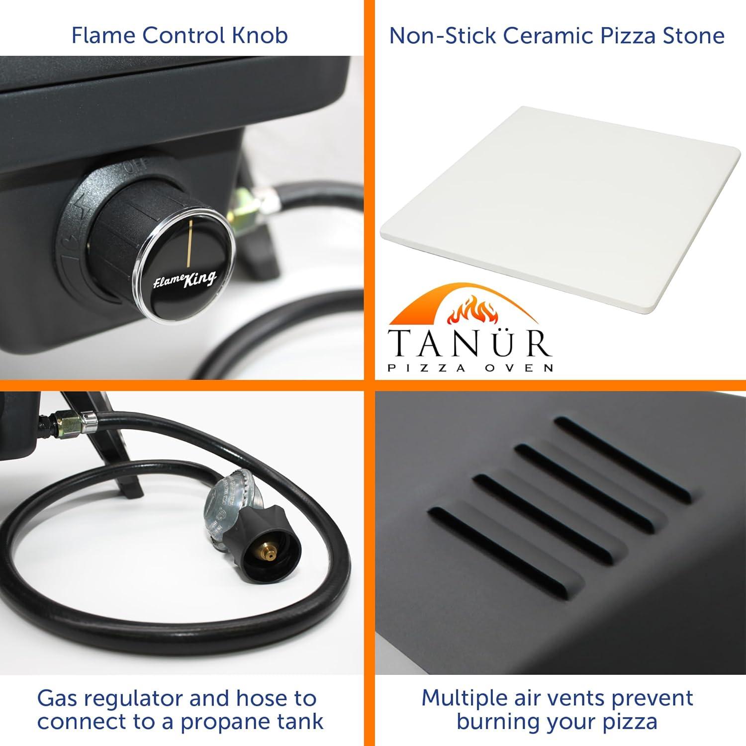 Flame King Flame King TANUR 12-inch Portable Outdoor Propane Pizza Oven for Camping and Outdoor Cooking