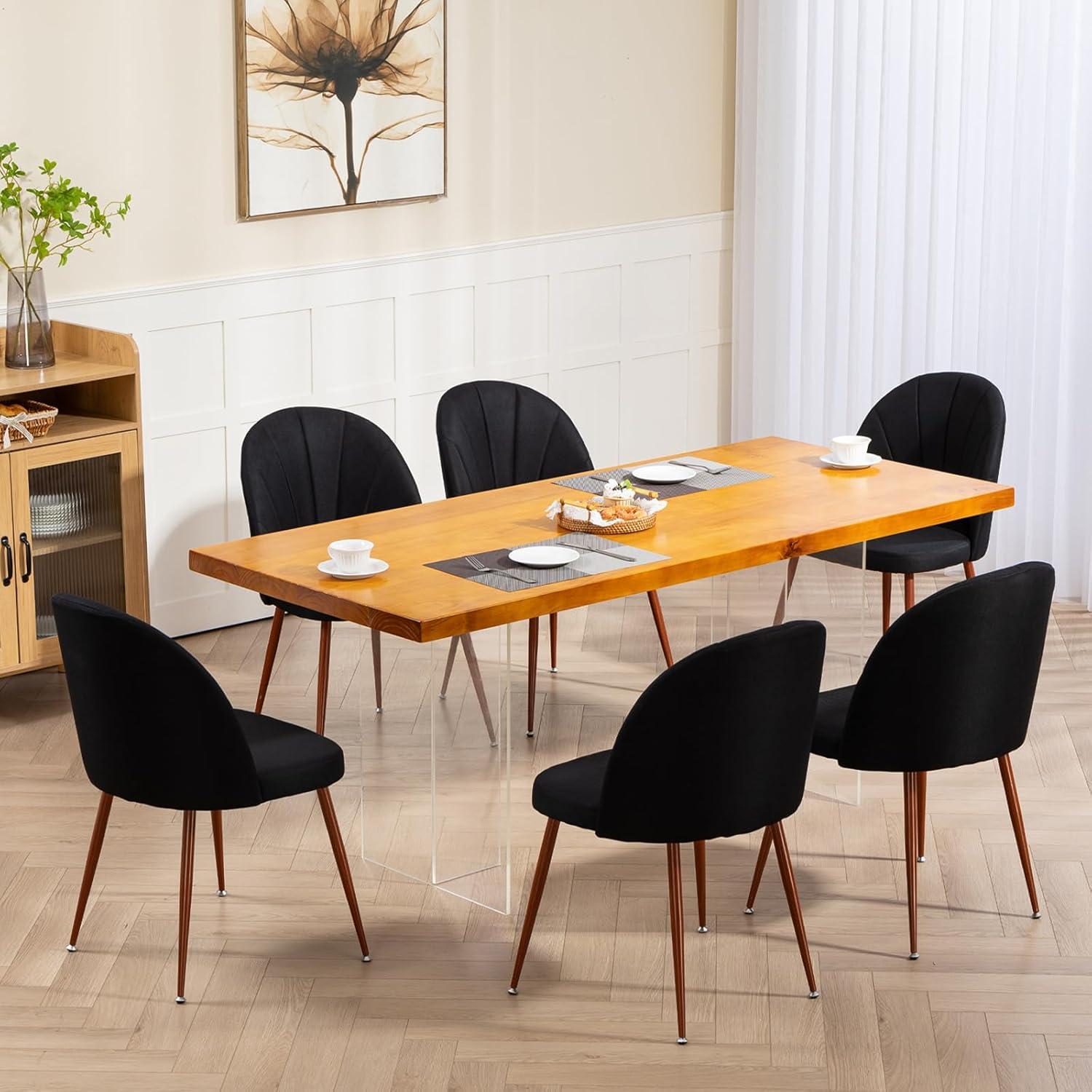 Everly Quinn Velvet Upholstered Stacking Side Chair (Set of 4)