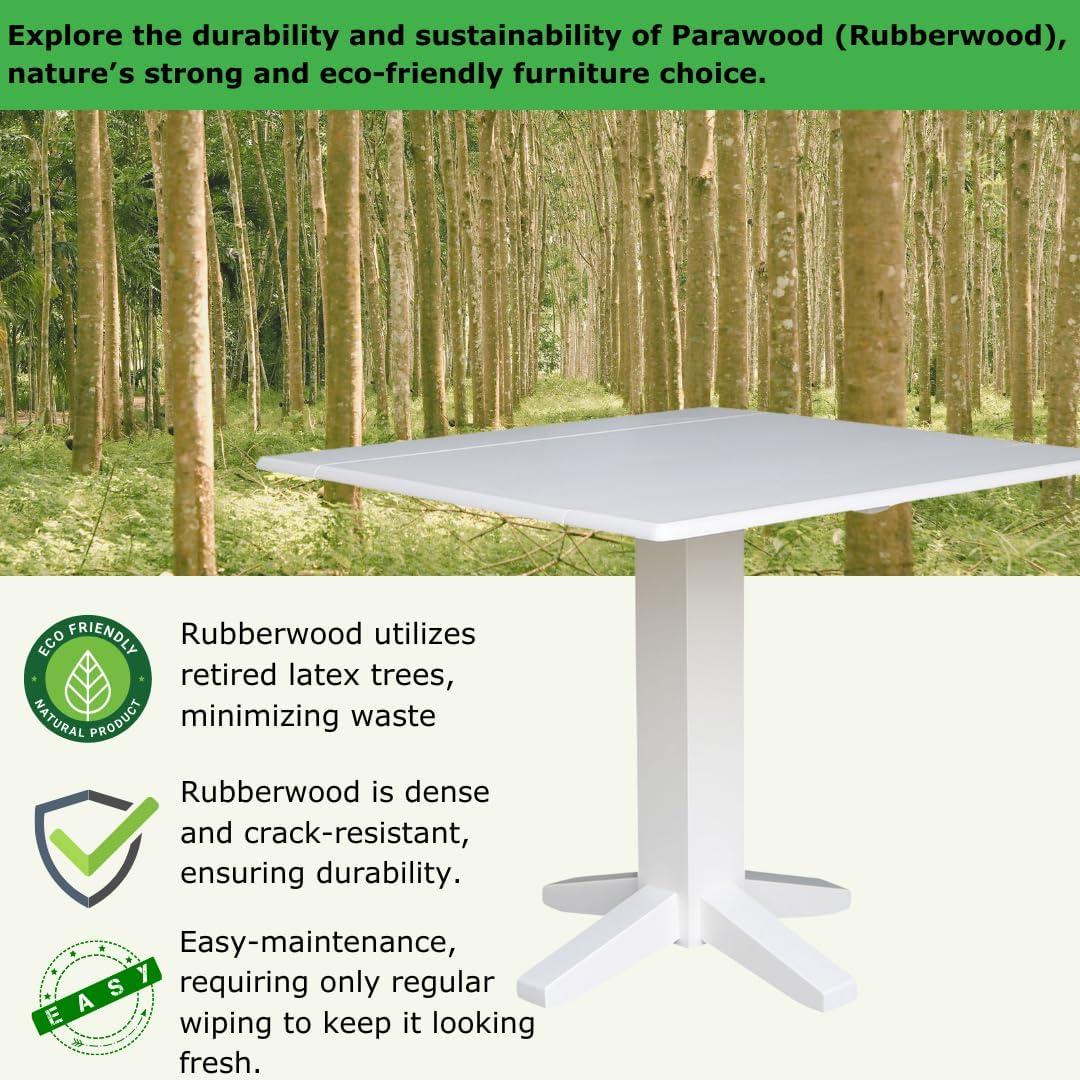 36" Sanders Square Dual Drop Leaf Dining Table - International Concepts