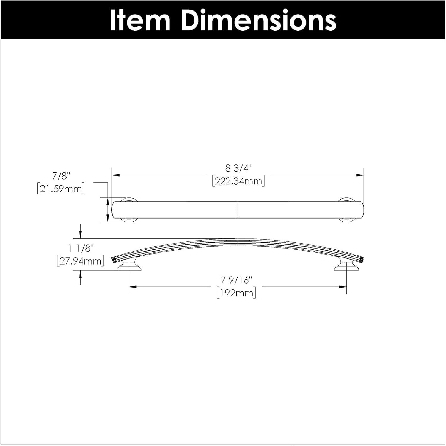 Satin Nickel 7-9/16 Inch Solid Core Cabinet Pulls