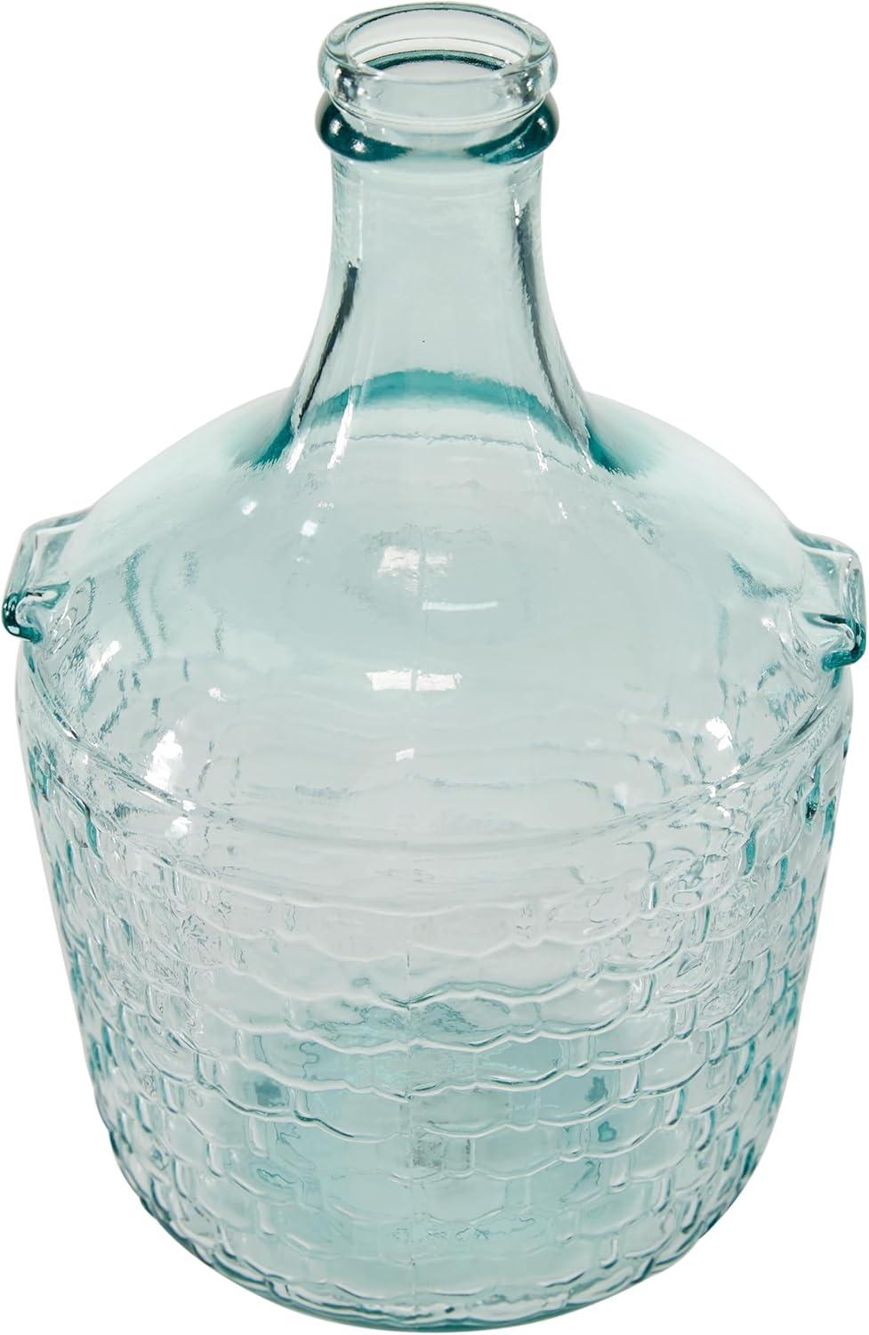 DecMode 12" Spanish Recycled Glass Vase with Bubble Texture