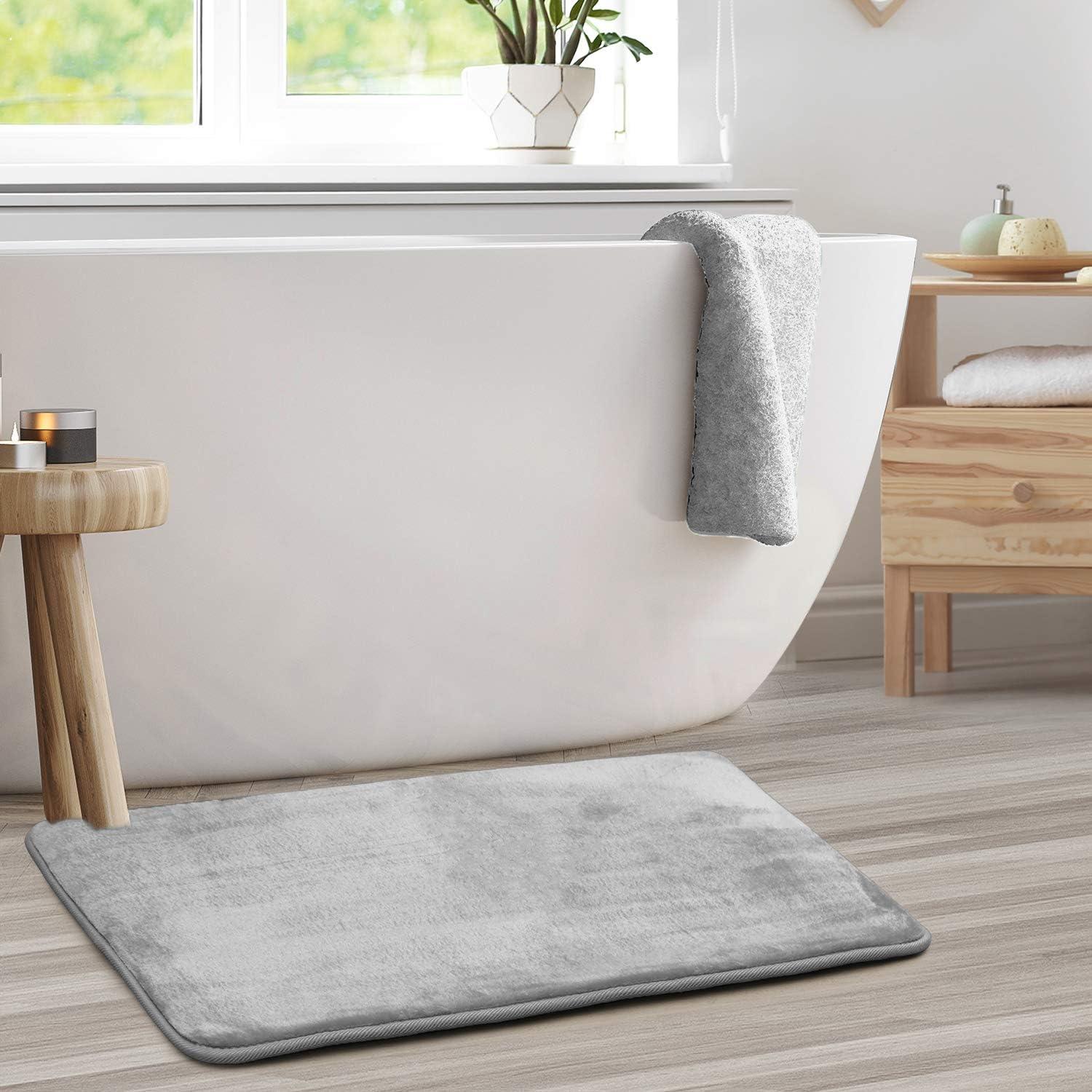 Clara Clark Ultra Soft and Absorbent Memory Foam Bath Rug Set with Non-Slip Backing