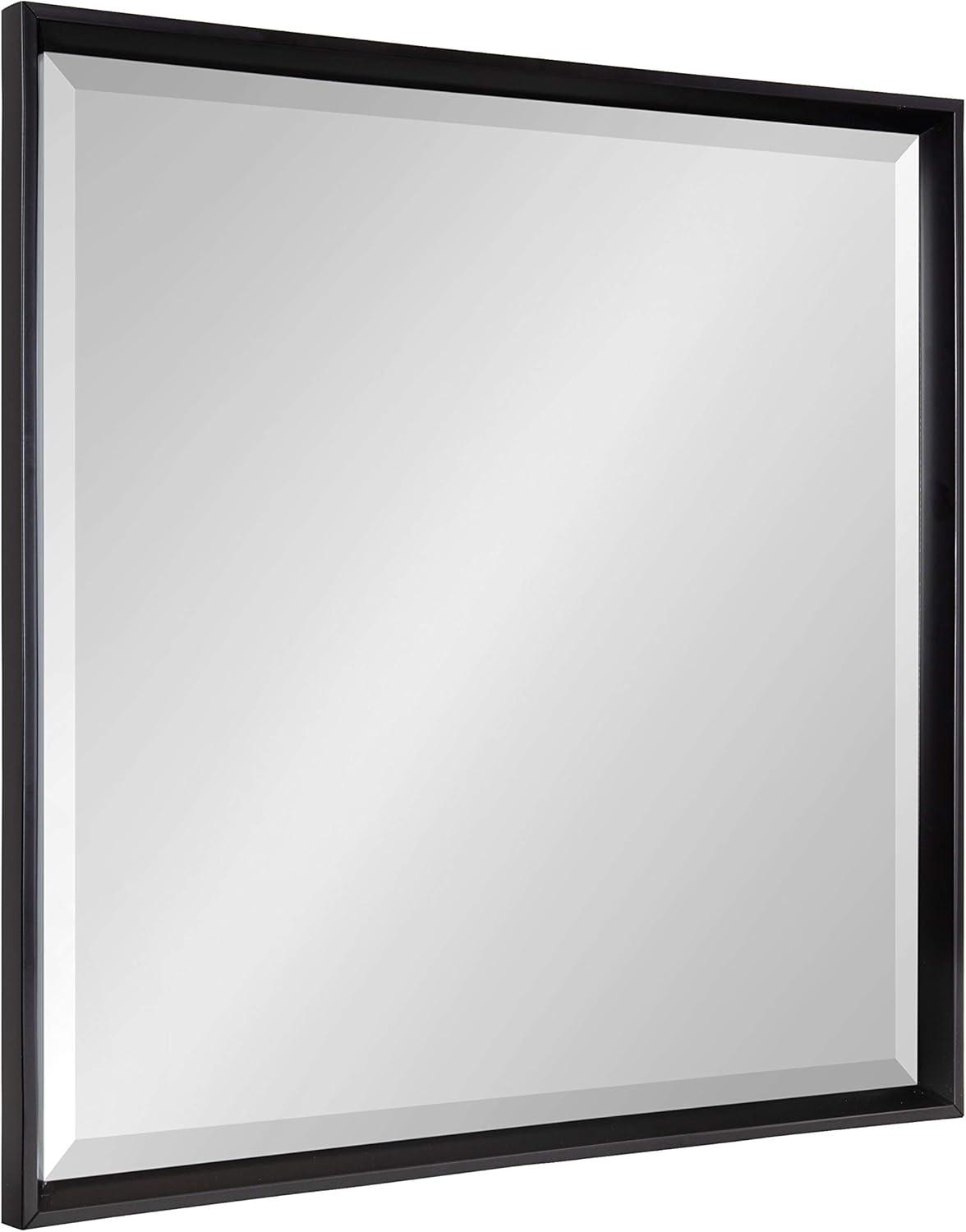 29.5" x 29.5" Calder Square Wall Mirror Black - Kate & Laurel All Things Decor: Modern Style, No Assembly, Wall Mounted