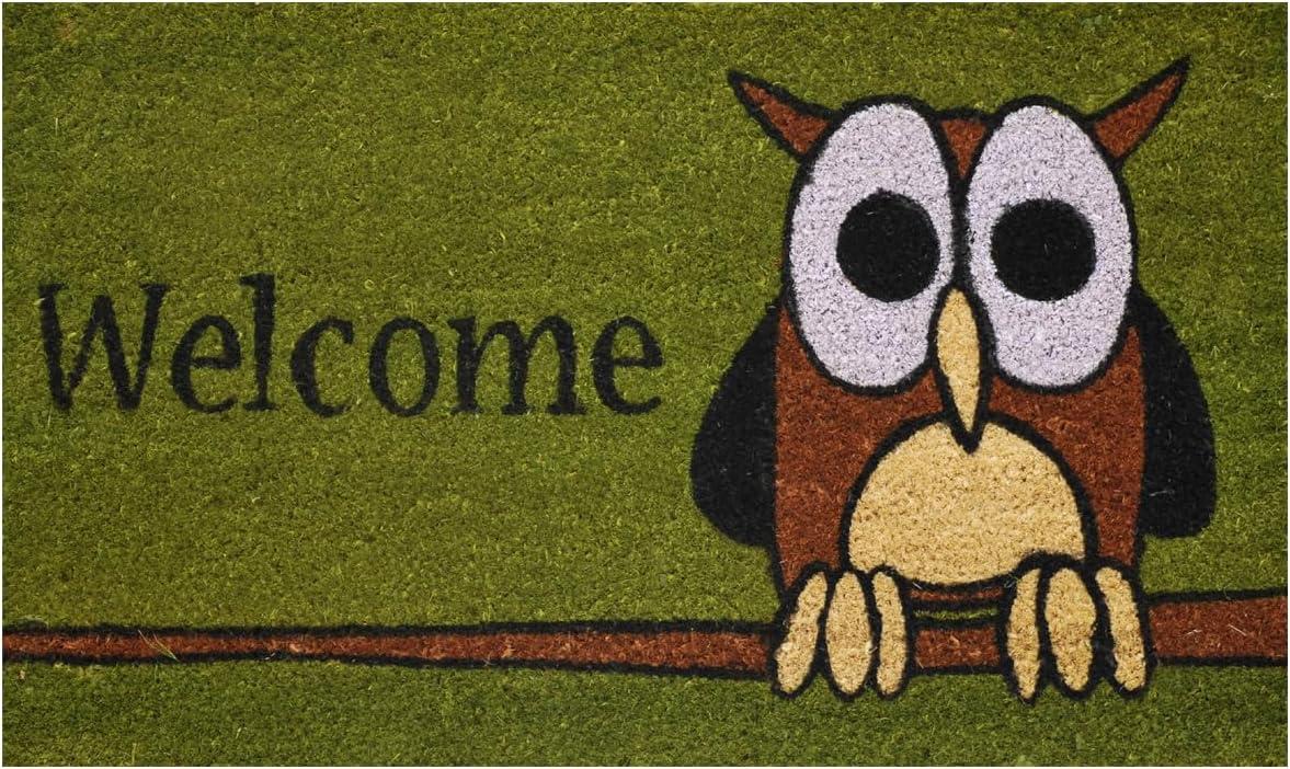 Natural Coir Rectangular 'Welcome' Indoor/Outdoor Doormat 17" x 29"