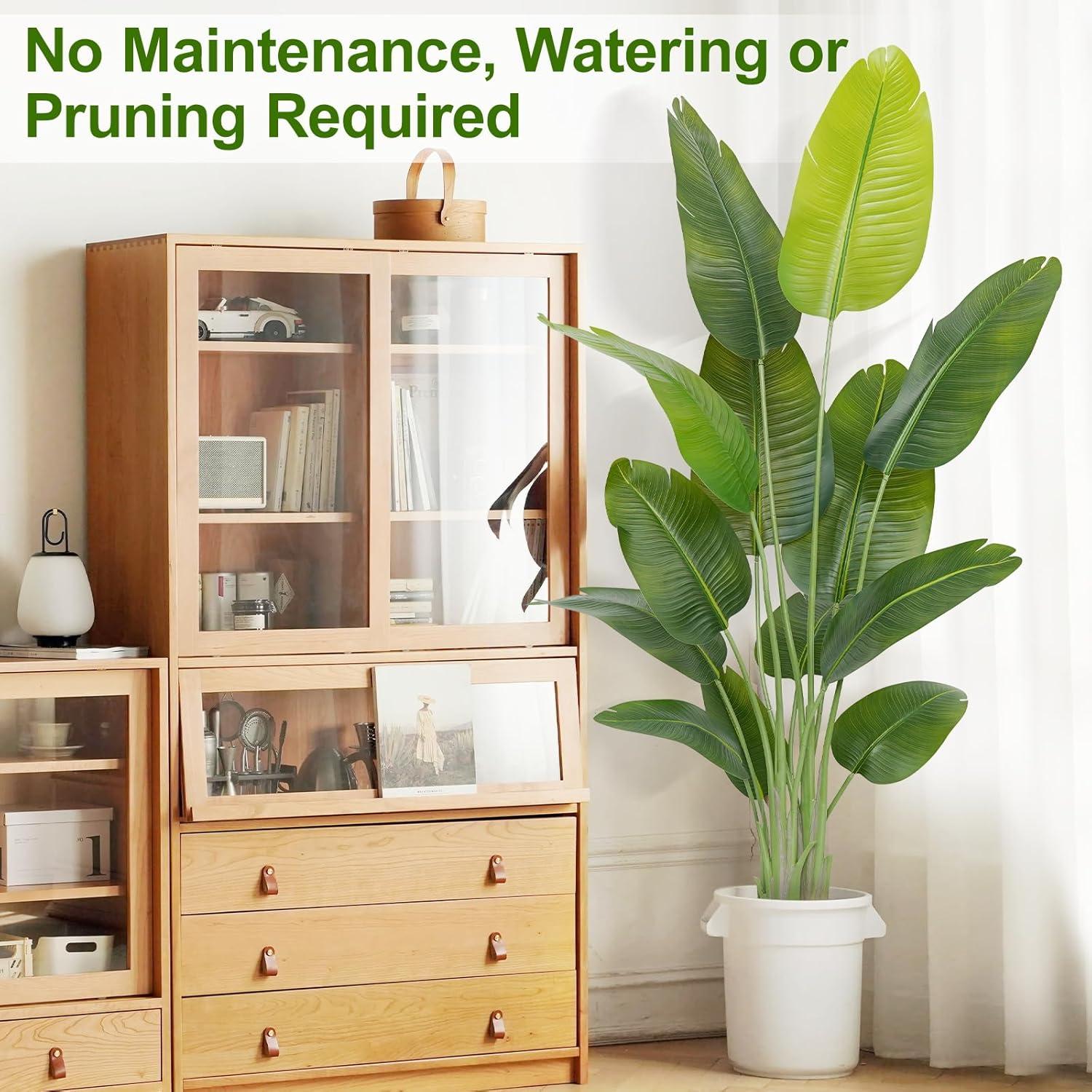 LINBONIO 6ft Artificial Tree Bird of Paradise Palm Tree Artificial Plant for Home Decor Indoor Outdoor Office