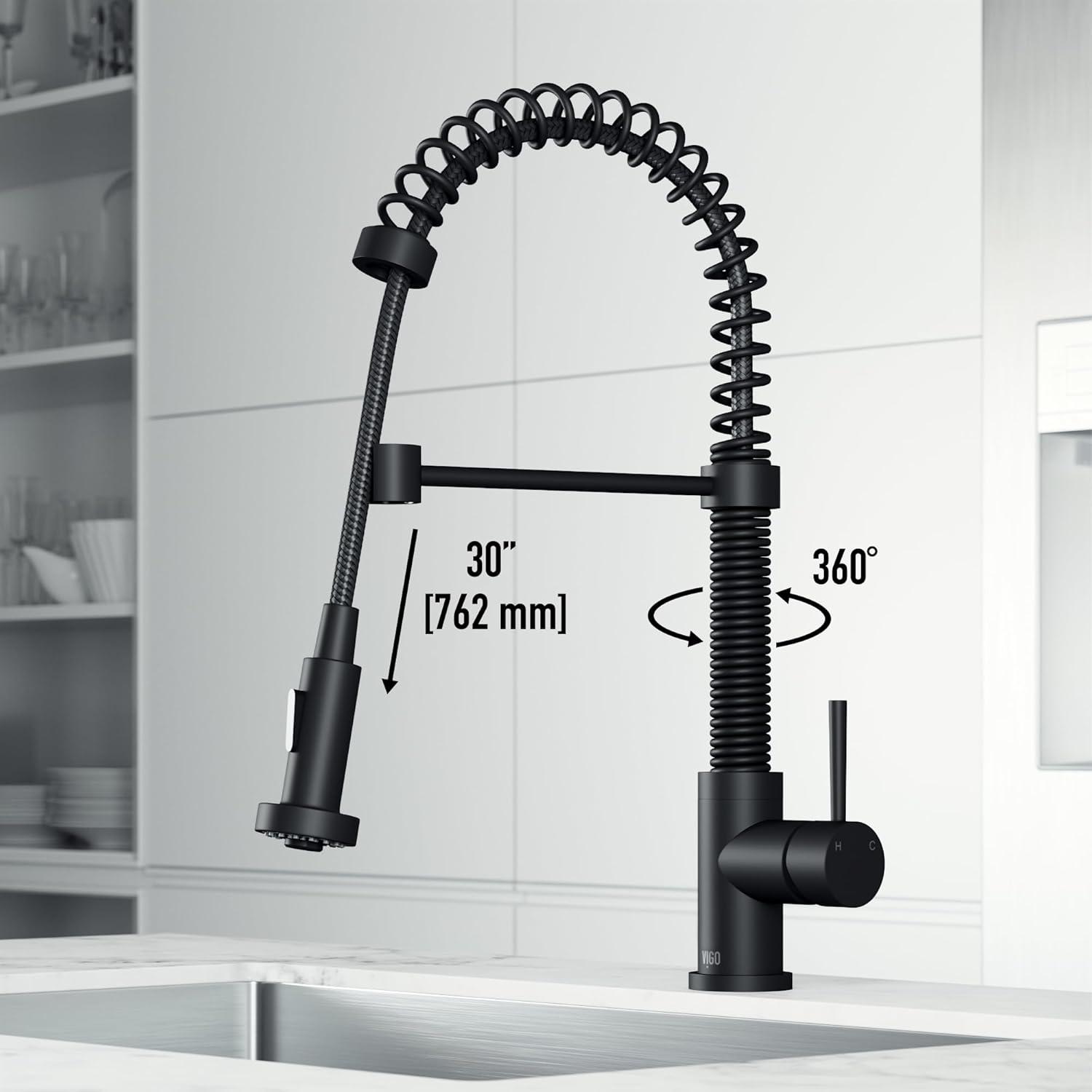 Edison 19" H 1-handle Pull-Down 2-Function Sprayer Kitchen Faucet