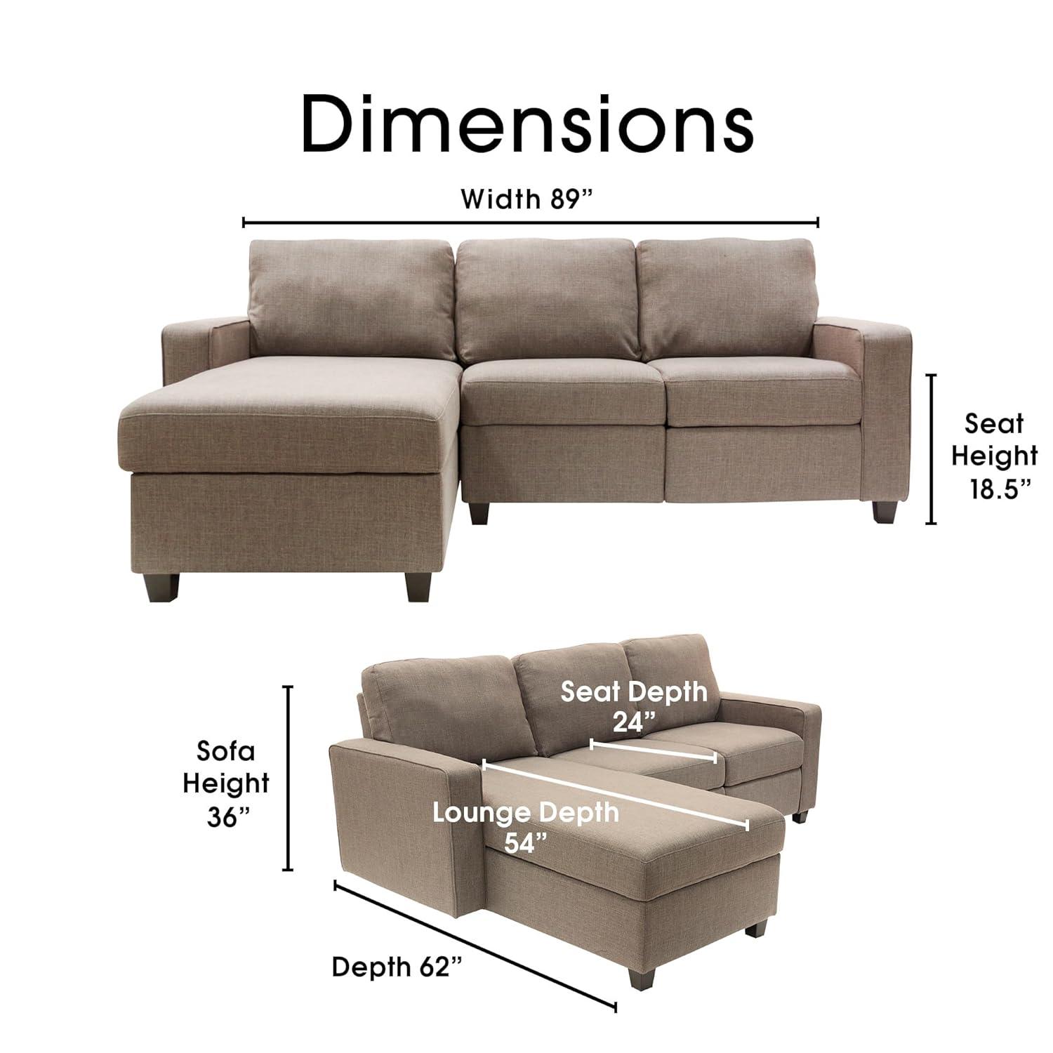 Serta Palisades Reclining Sectional Sofa with Storage Chaise
