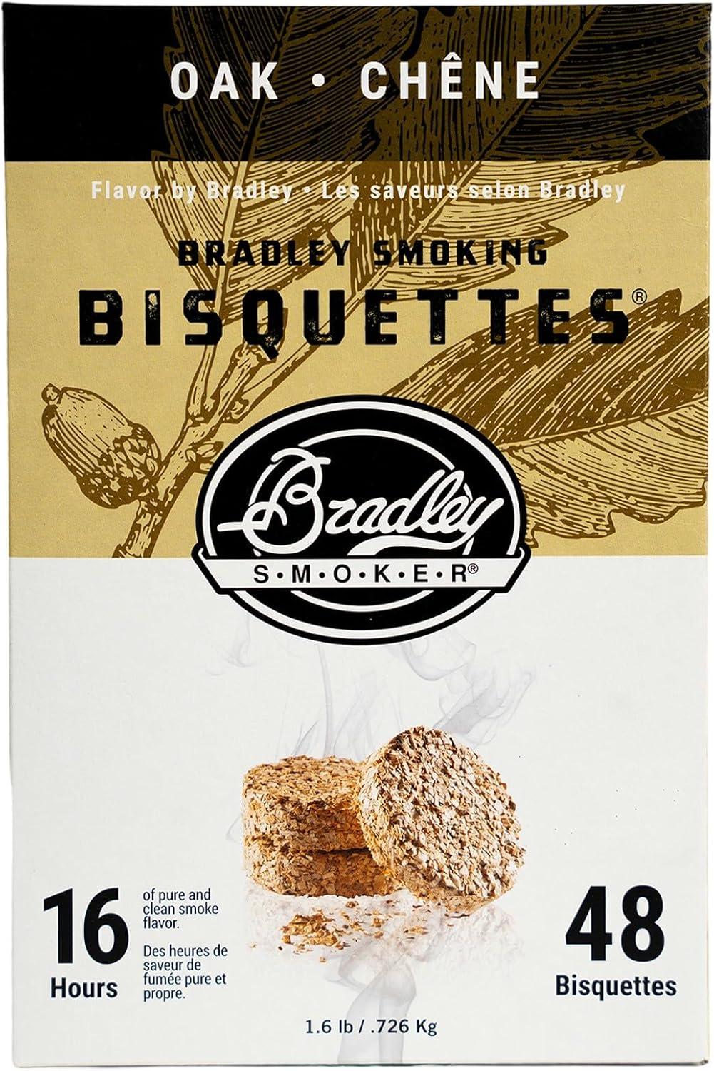 Bradley Smoker Oak Flavor Wood Smoking Bisquettes 48 Pack BTOK48