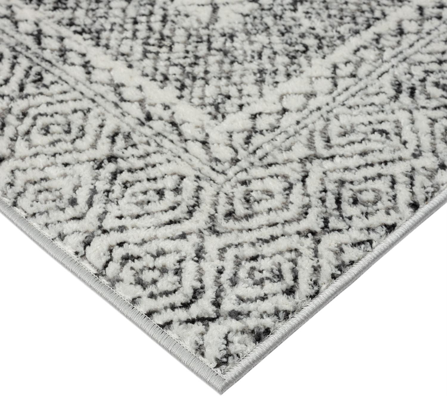 Madison Park Kenzie Woven Turkish Area Rugs for Living Room, Indoor Dinig Accent Modern Home Décor, Ultra Soft Floor Carpets for Bedroom, 3'W x 5'L Grey/Cream