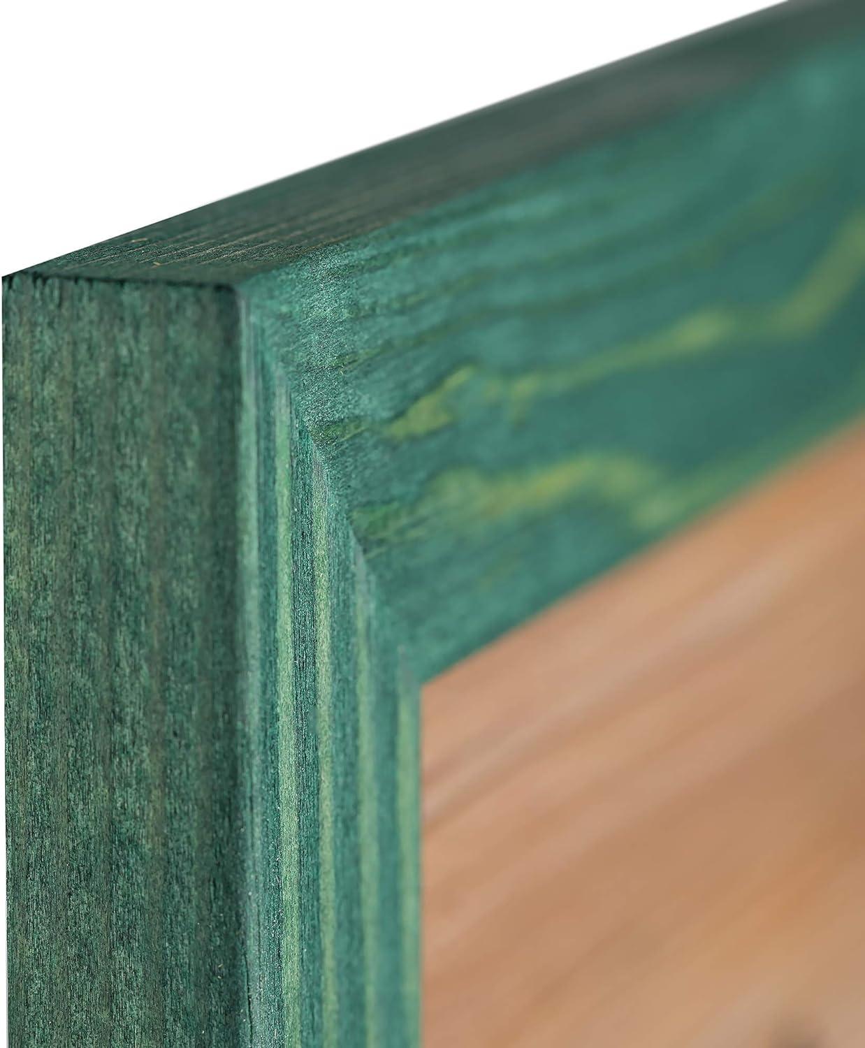 Rustic Wooden Picture Frames 8x10 - Green - Set of 2 - Natural Eco Solid Wood and High Definition Real Glass for Wall Hanging and Tabletop Photo Frame