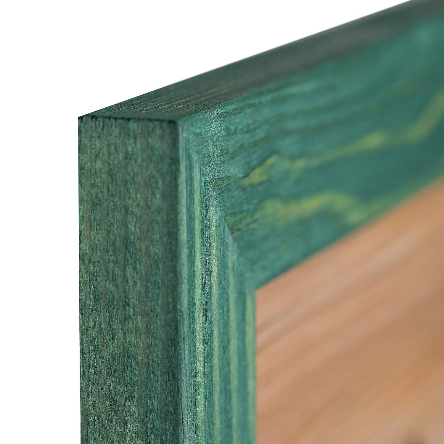 Rustic Wooden Picture Frames 8x10 - Green - Set of 2 - Natural Eco Solid Wood and High Definition Real Glass for Wall Hanging and Tabletop Photo Frame