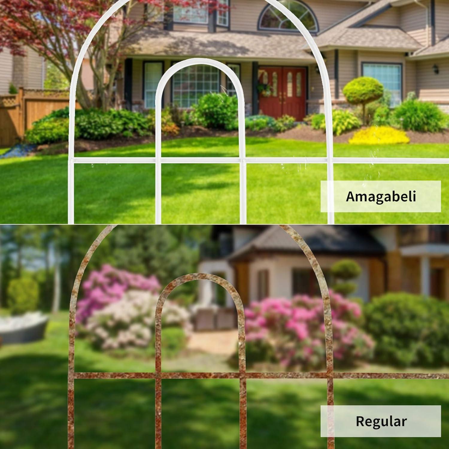 Amagabeli 14 panels Decorative Garden Fences and Borders for Dogs 32in(H)×20ft(L) No Dig Metal Fence (Set of 14)