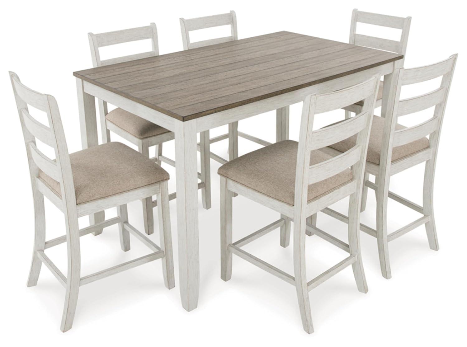 Gracie Oaks Skempton Counter Height Dining Table and Bar Stools (Set of 7)
