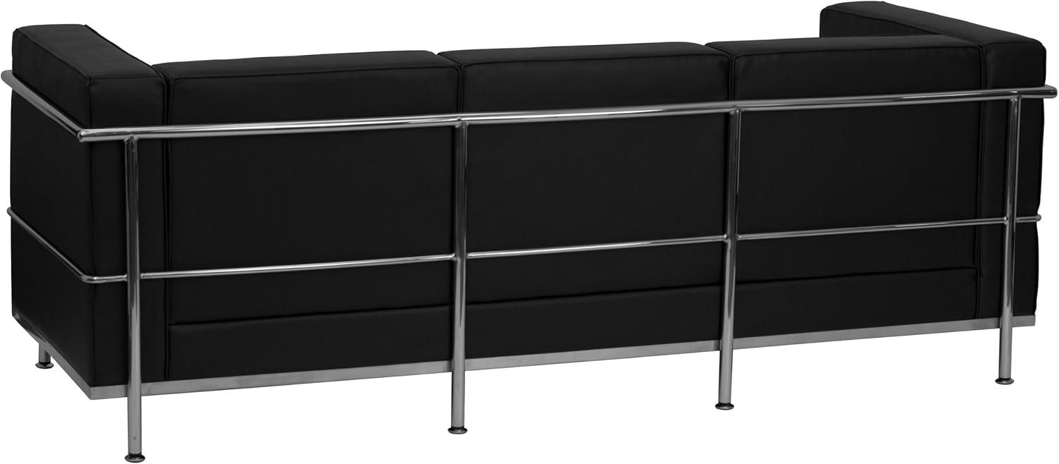 Flash Furniture HERCULES Regal Series Contemporary Black LeatherSoft Sofa with Encasing Frame