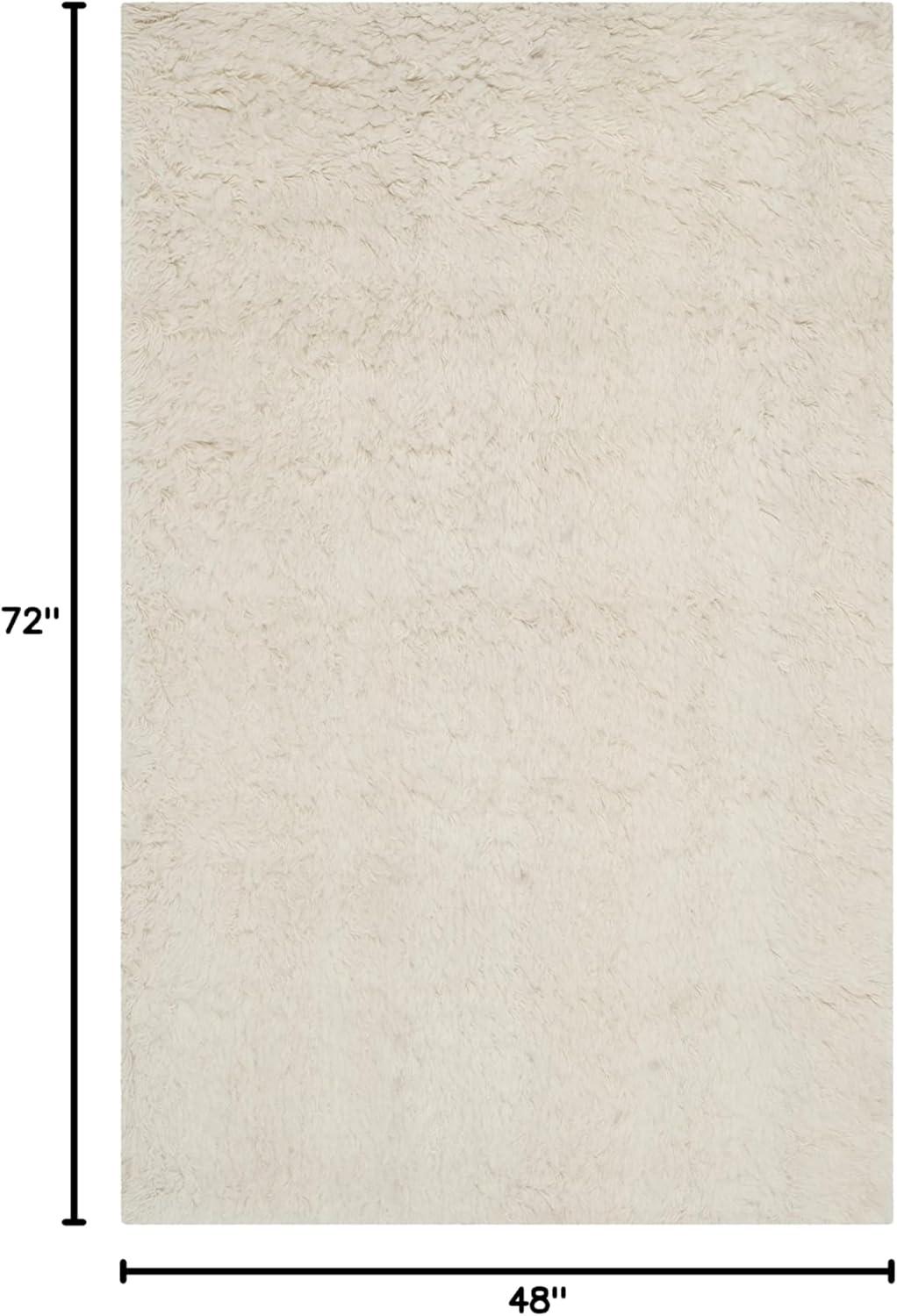 Flokati FLK150 Hand Tufted Indoor Area Rug - Ivory - 4'x6' - Safavieh
