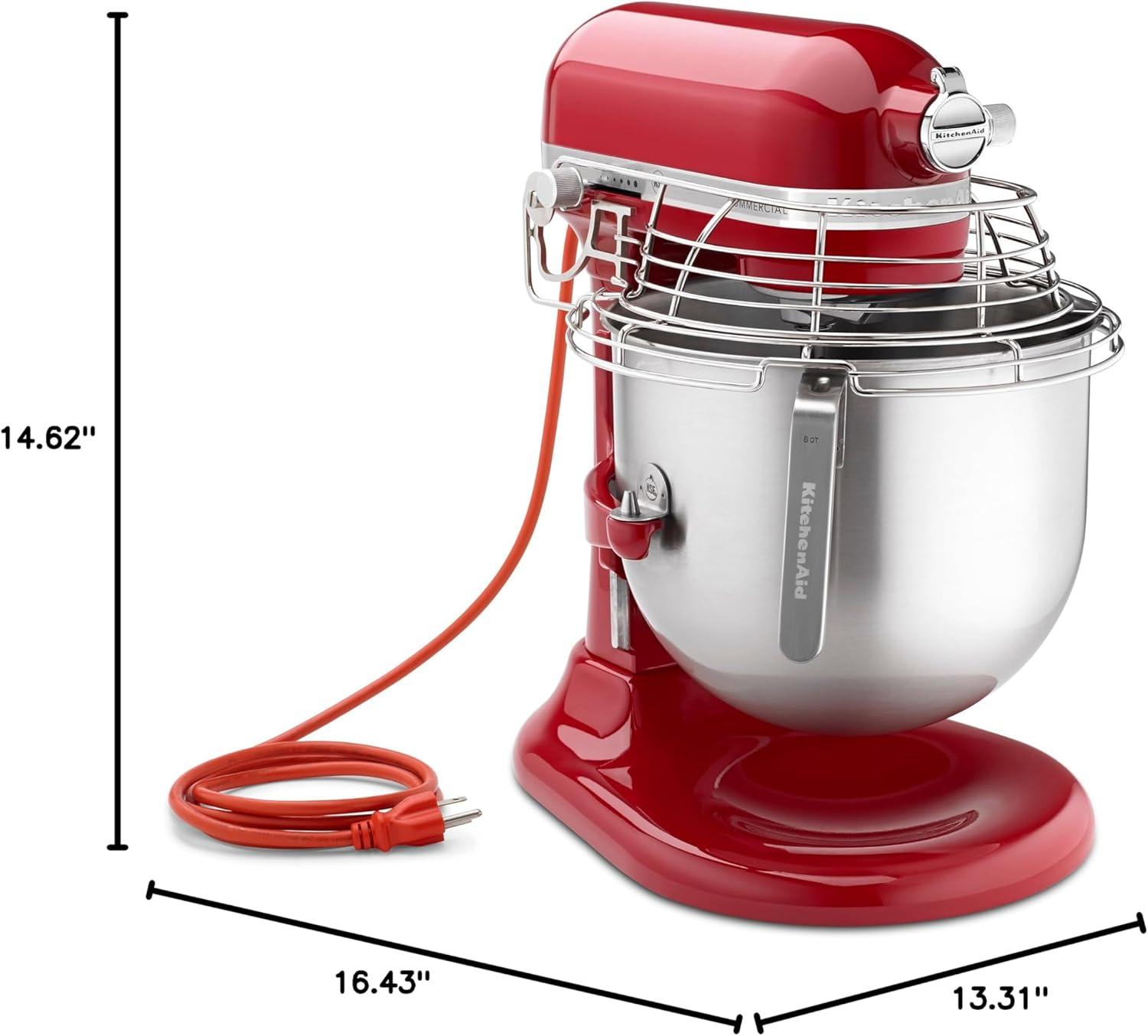 KitchenAid KSMC895ER 8-Qt 10-Speed Empire Red Bowl Lift Stand Mixer w/ Bowl Guard, 1-3/10 Hp
