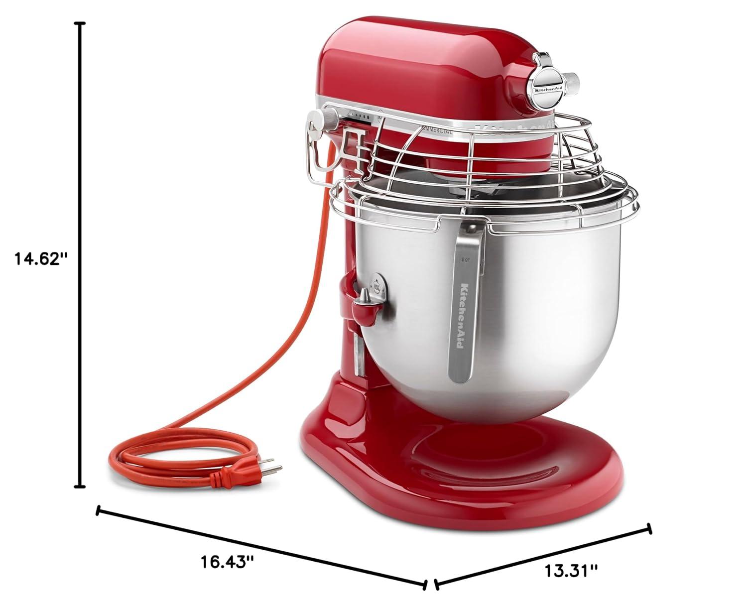 KitchenAid KSMC895ER 8-Qt 10-Speed Empire Red Bowl Lift Stand Mixer w/ Bowl Guard, 1-3/10 Hp