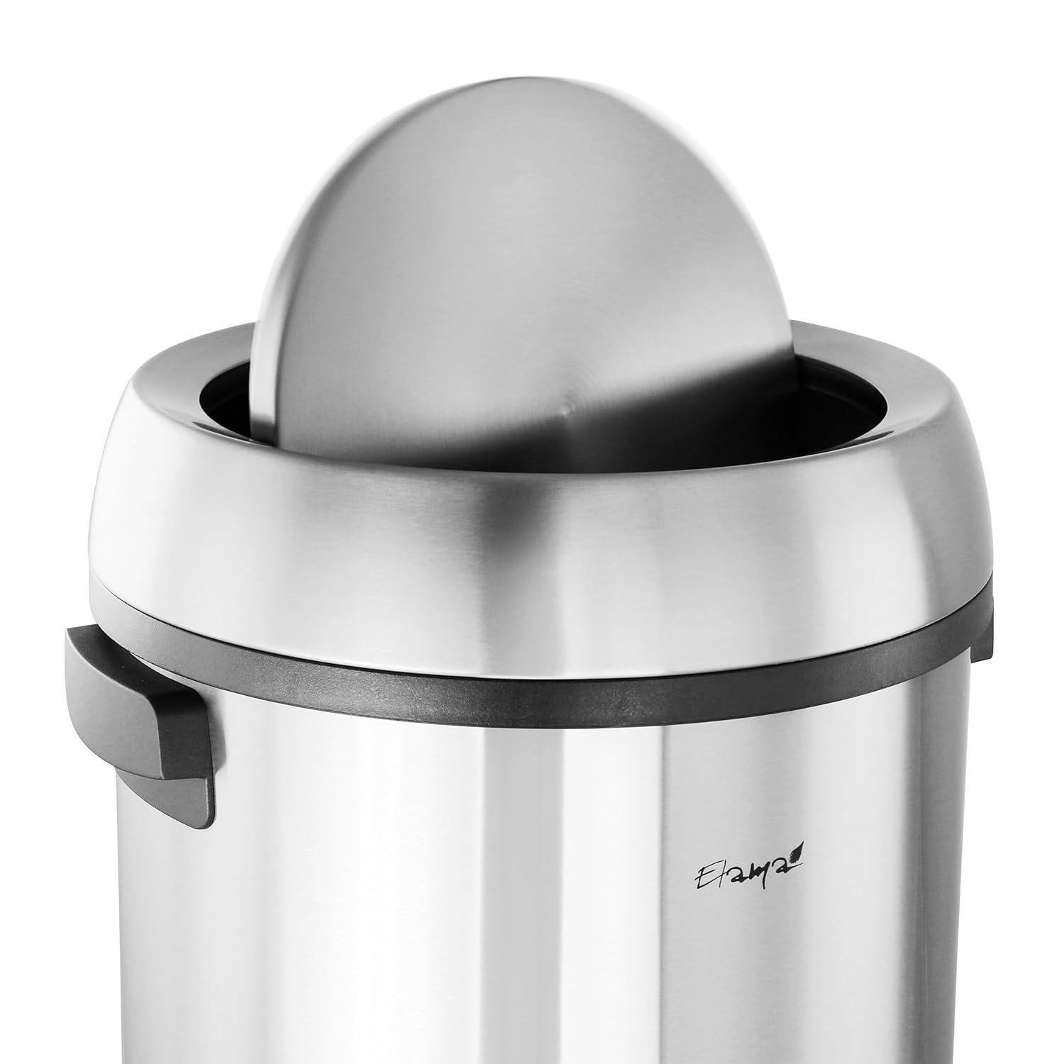 Elama 65 Liter Stainless Steel Swing Lid Trash Bin