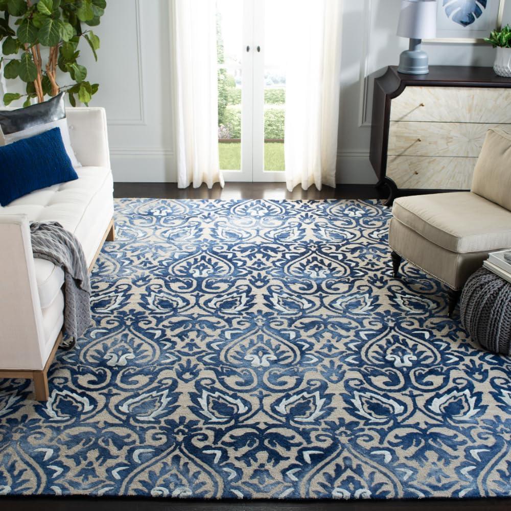 Dip Dye DDY511 Hand Tufted Area Rug - Royal Blue/Beige - 8'x10' - Safavieh.