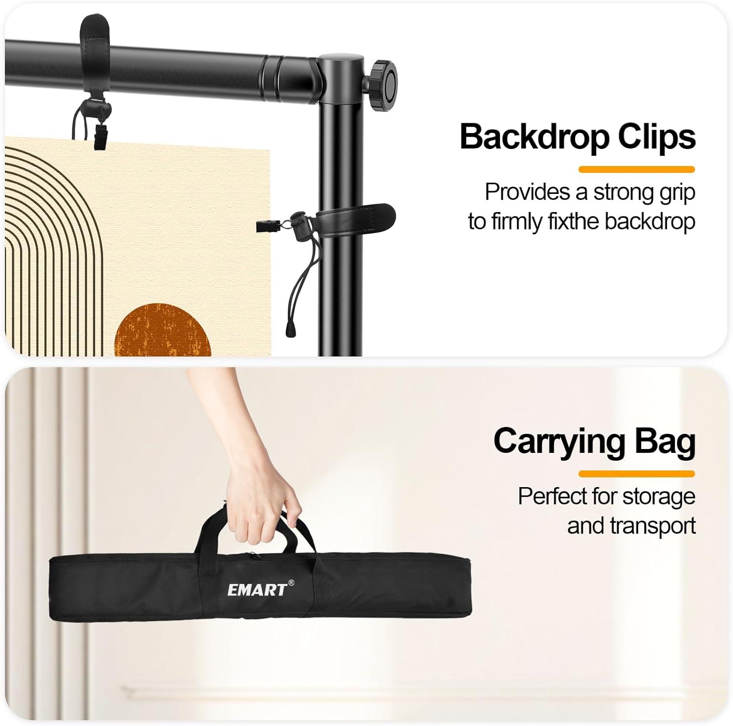 EMART 10x10 ft Heavy Duty Banner Backdrop Stand Kit, Adjustable Frame for Step and Repeat Backdrops, Ideal for Photography, Trade Shows, and Photo Booths