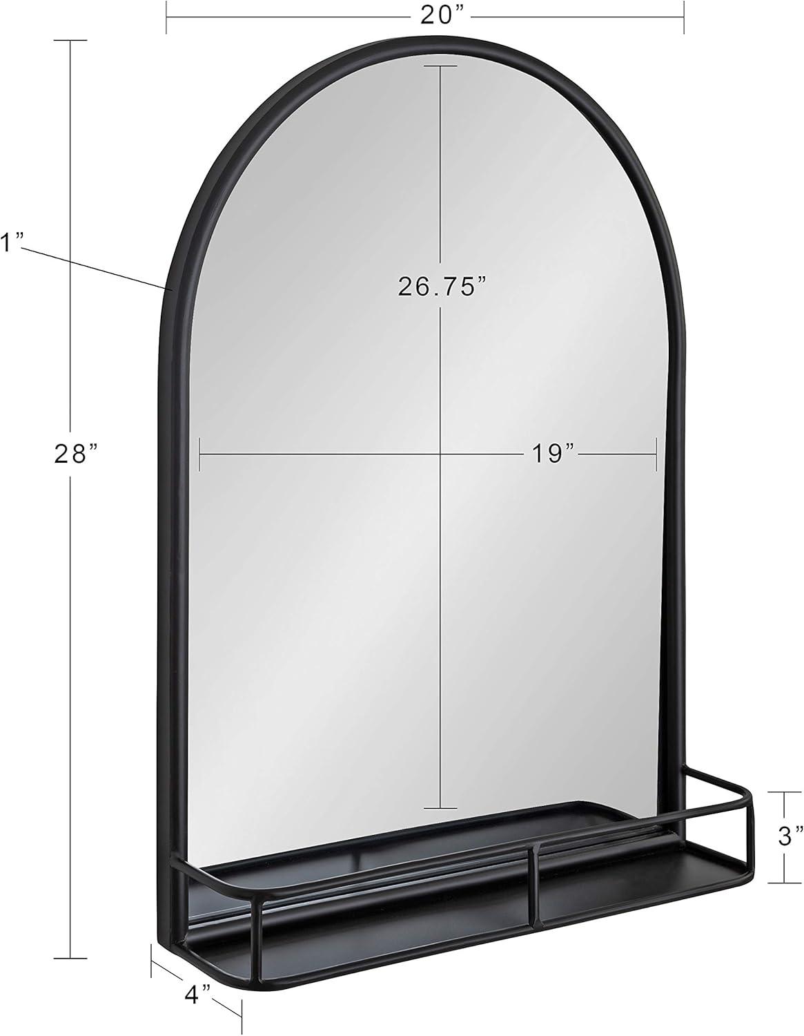 20" x 28" Estero Functional Wall Mirror Black - Kate & Laurel All Things Decor